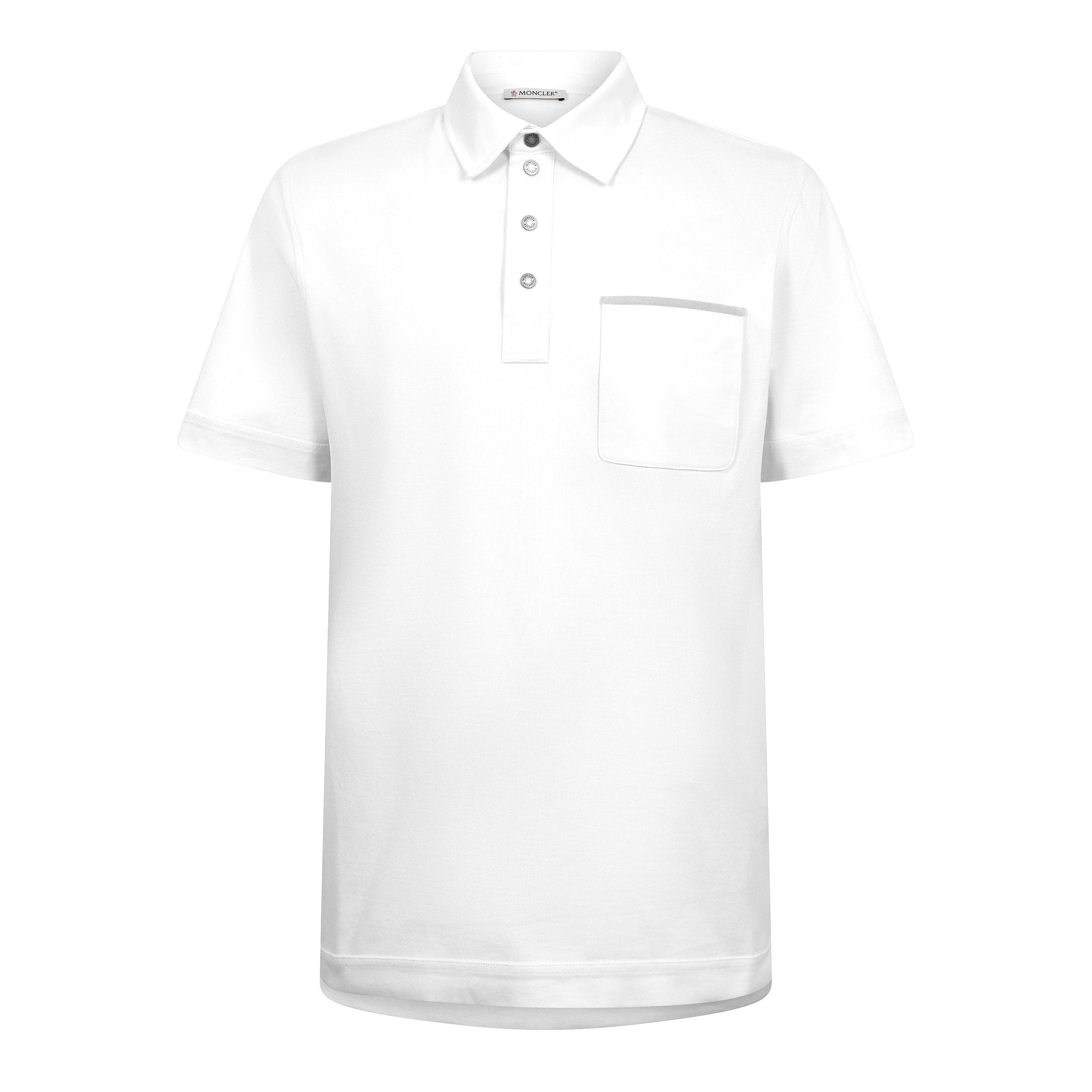 Moncler Men's Short Sleeve Polo Shirt - White 050 - S