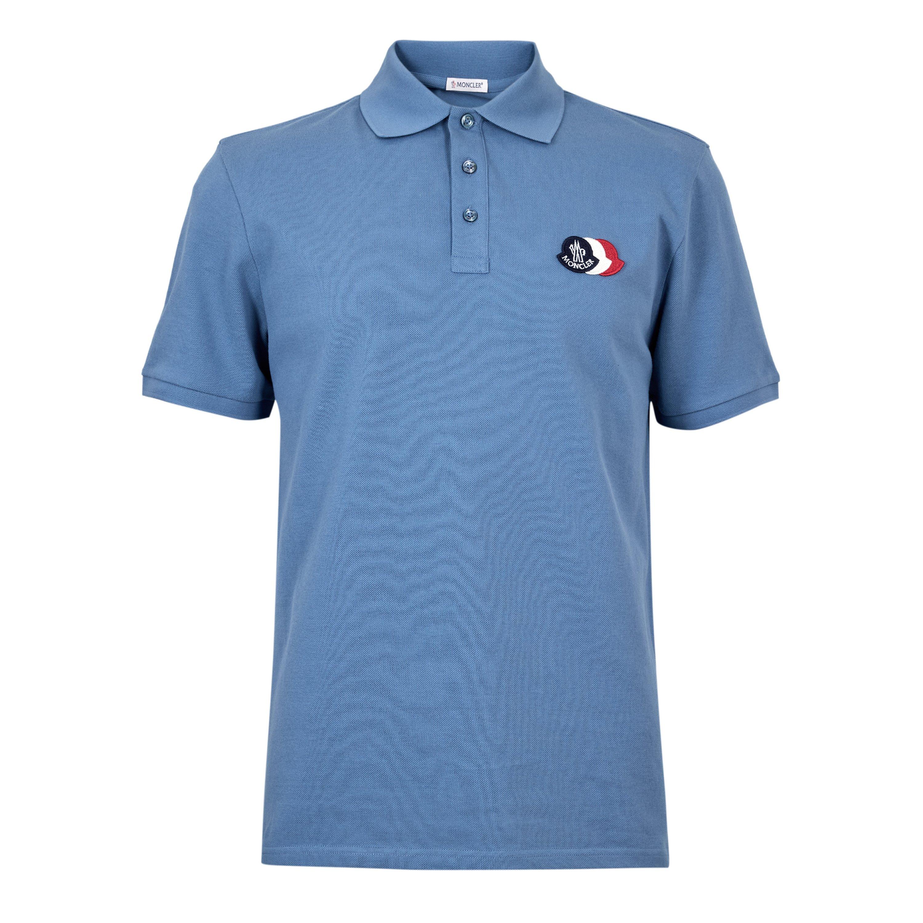 Moncler Men's Short Sleeve Polo Shirt - Sky 714 - S