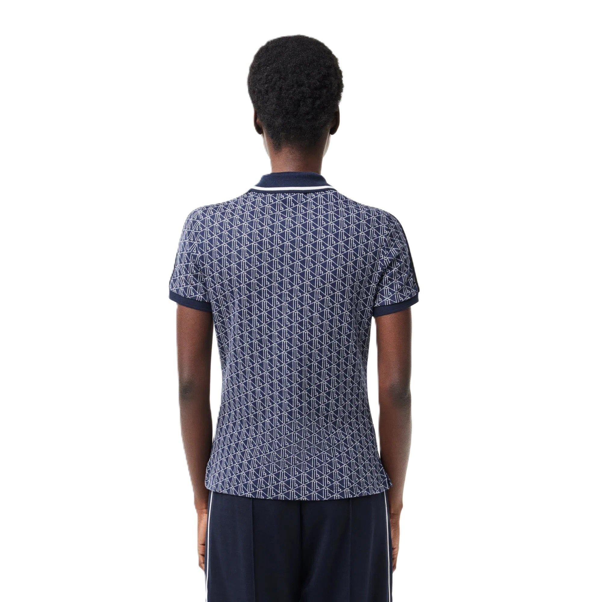 Methylene/Flour - Lacoste - Women's Monogram Jacquard Short-Sleeve Polo Shirt - 2