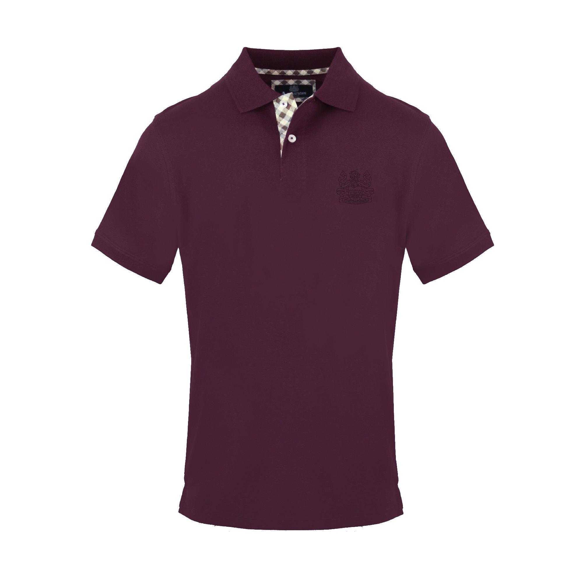 Aquascutum Men's Polo Short Sleeve Shirt - Red - Small