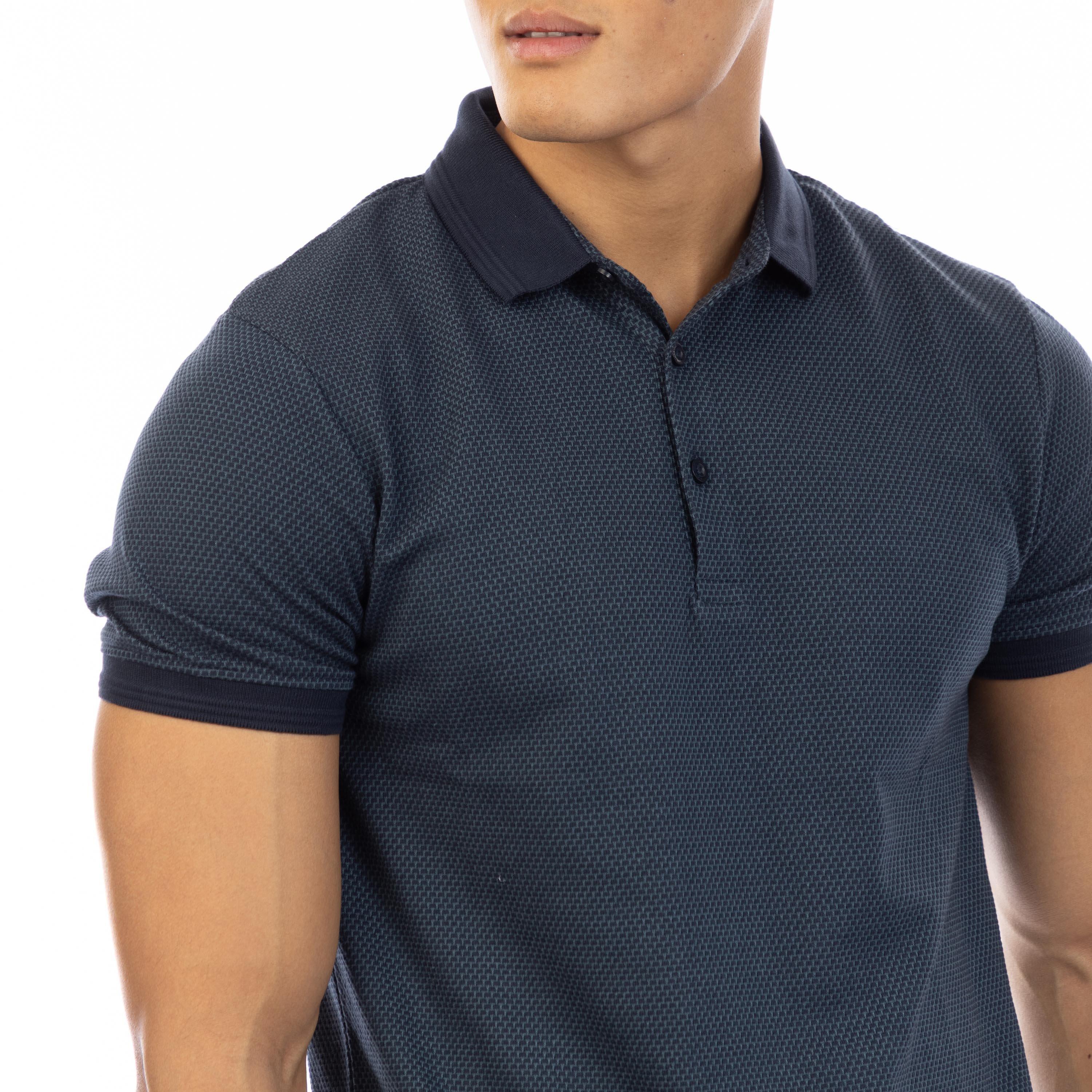 Navy - Peter Werth - Men's Cosway Short Sleeve Polo Shirt - 2