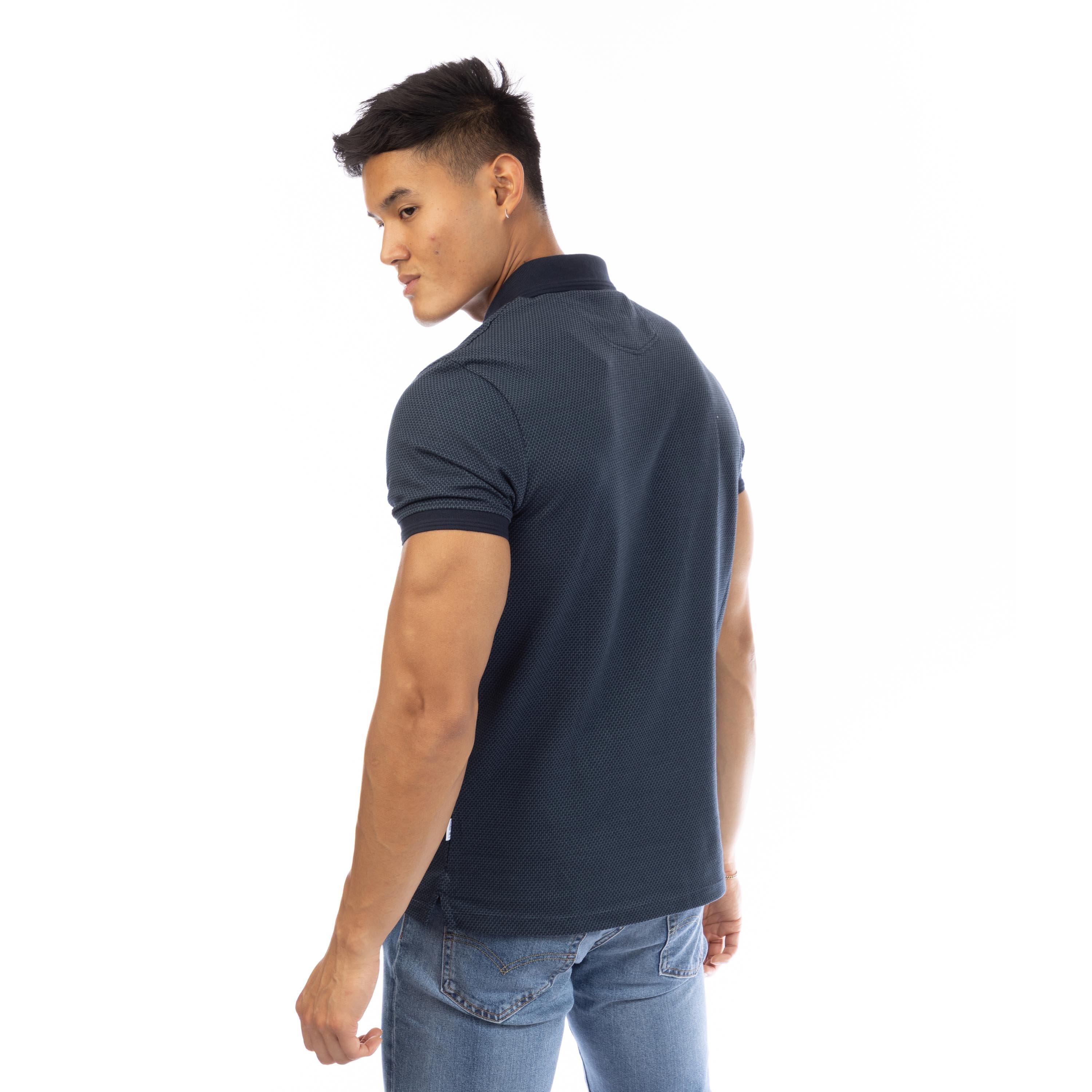 Navy - Peter Werth - Men's Cosway Short Sleeve Polo Shirt - 3