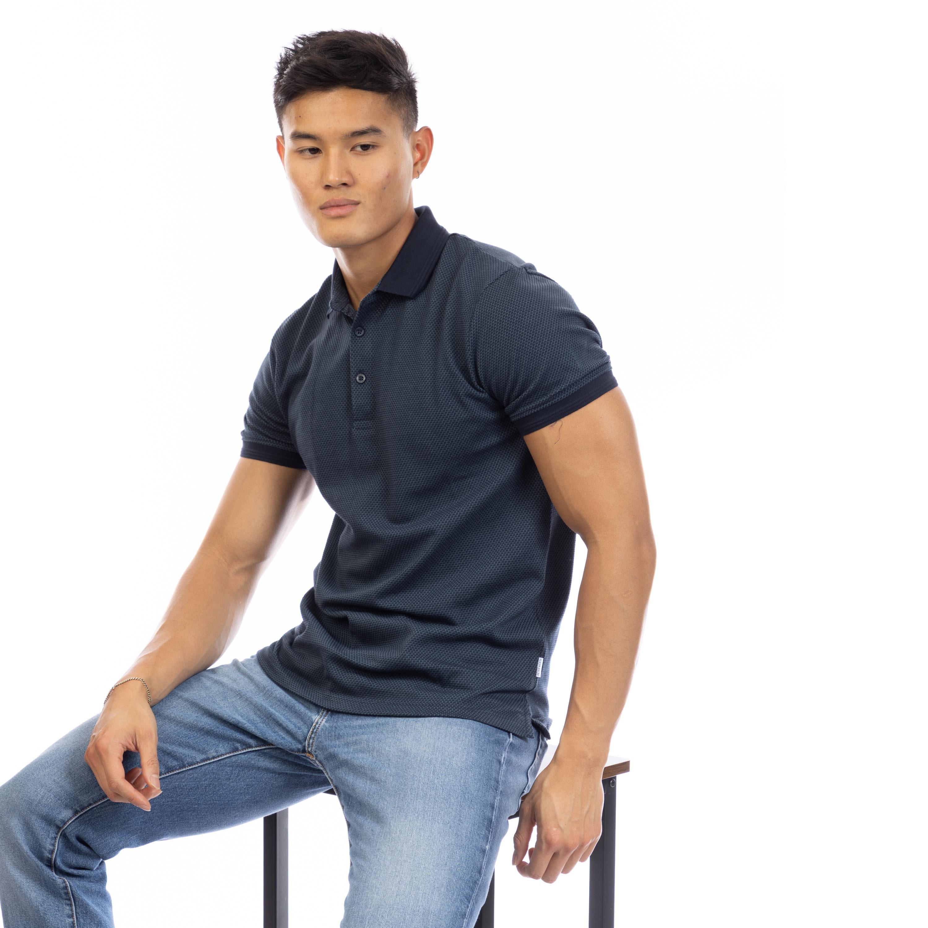 Navy - Peter Werth - Men's Cosway Short Sleeve Polo Shirt - 4