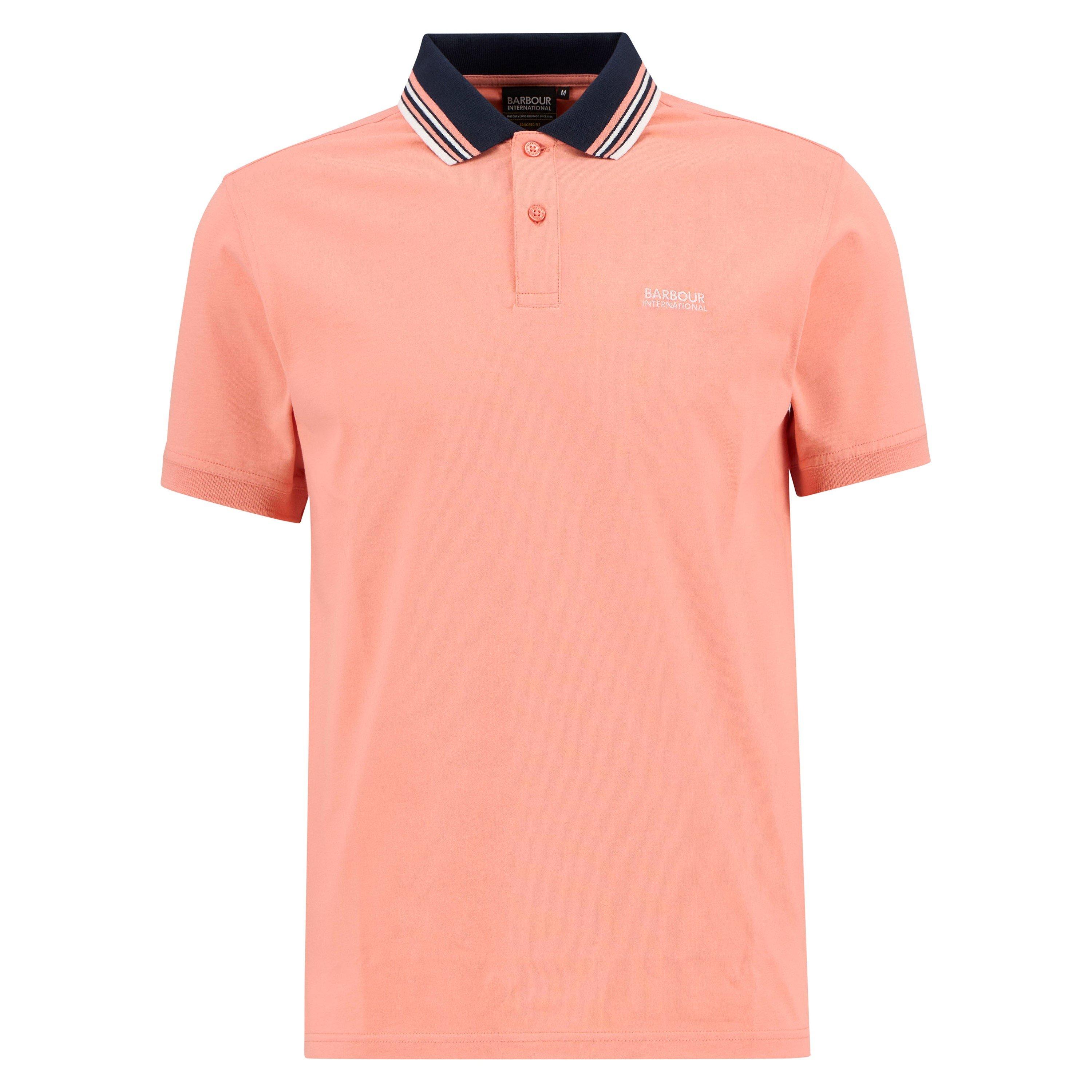 Burnt Coral - Barbour International - Men's Short Sleeve Polo Shirt - 1