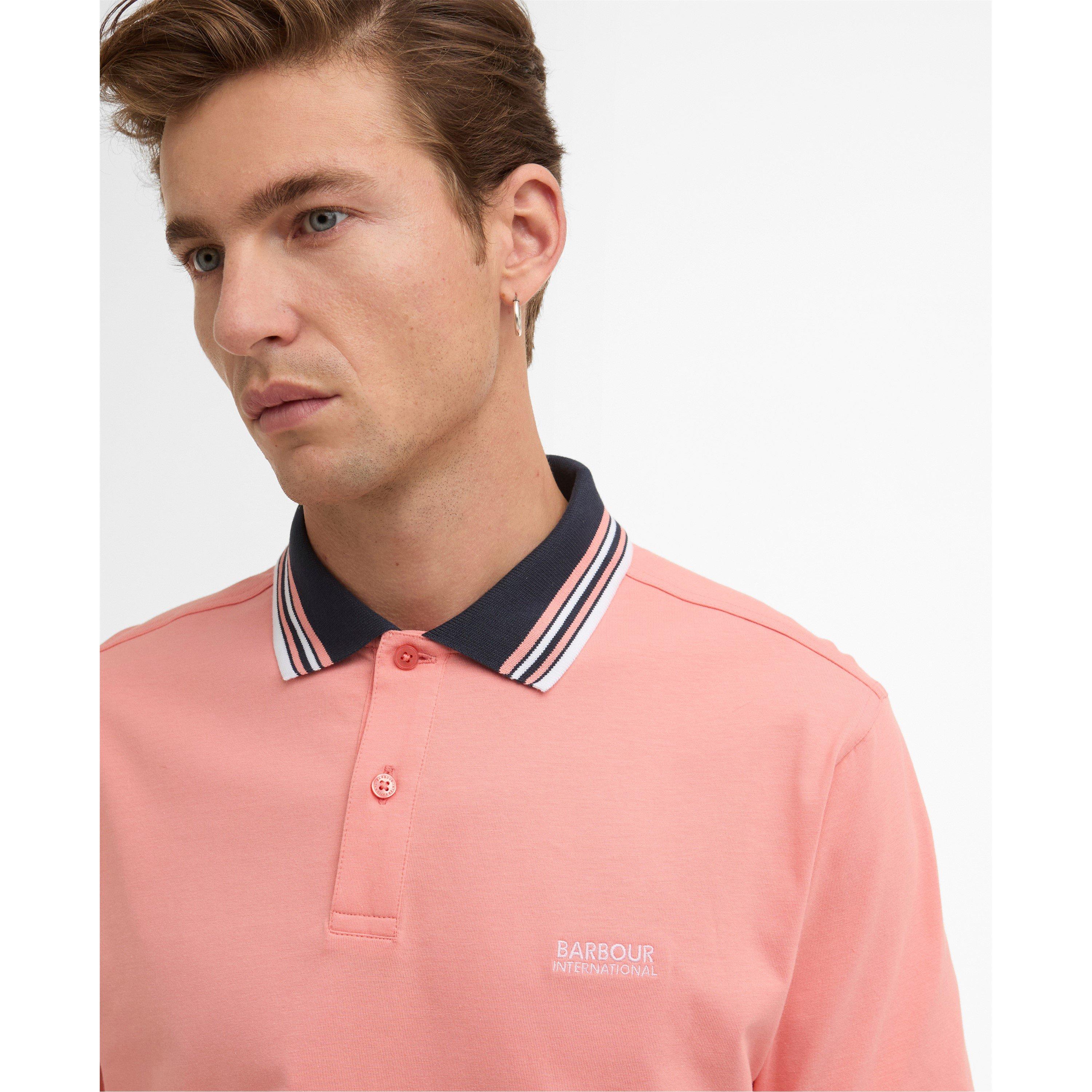 Burnt Coral - Barbour International - Men's Short Sleeve Polo Shirt - 4