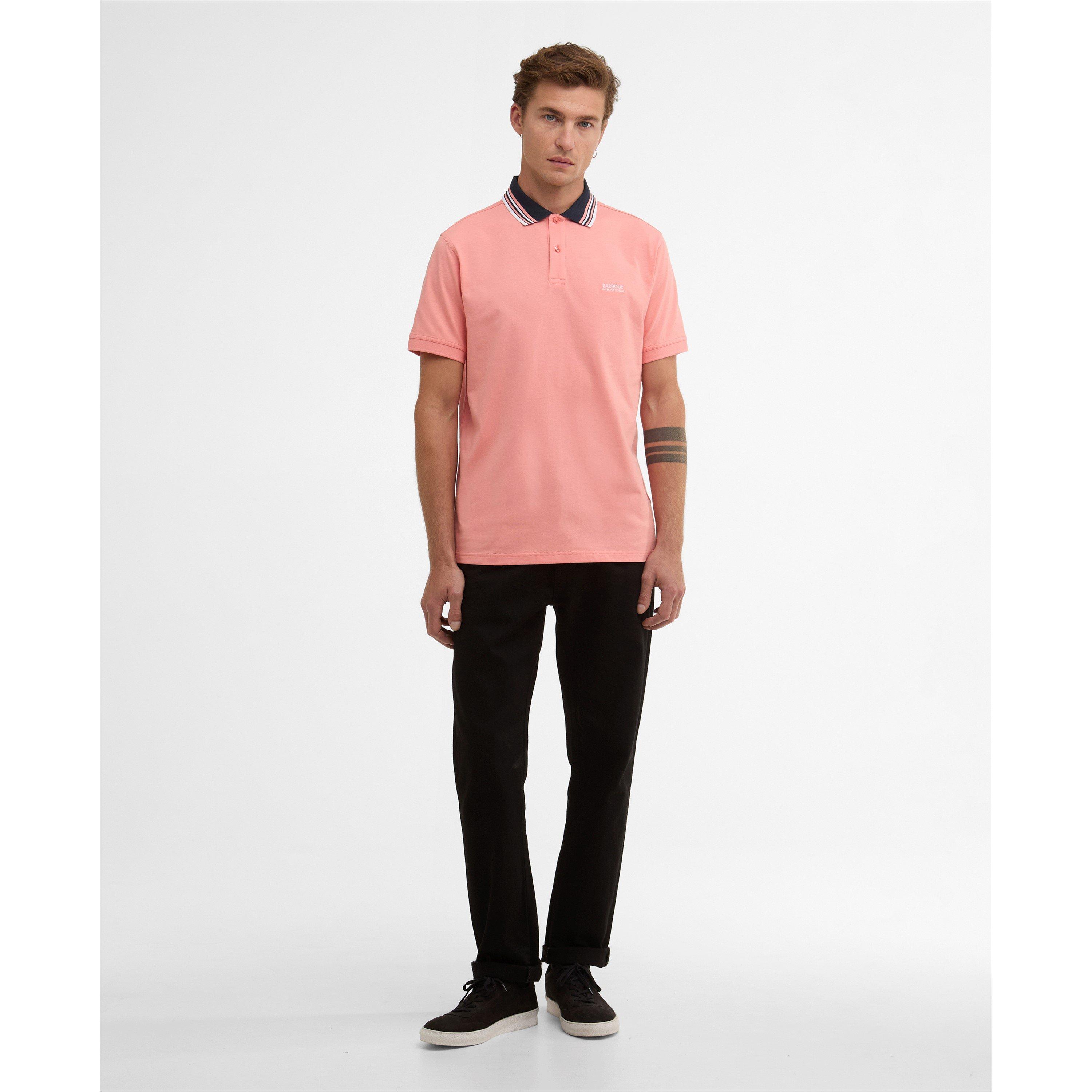 Burnt Coral - Barbour International - Men's Short Sleeve Polo Shirt - 5