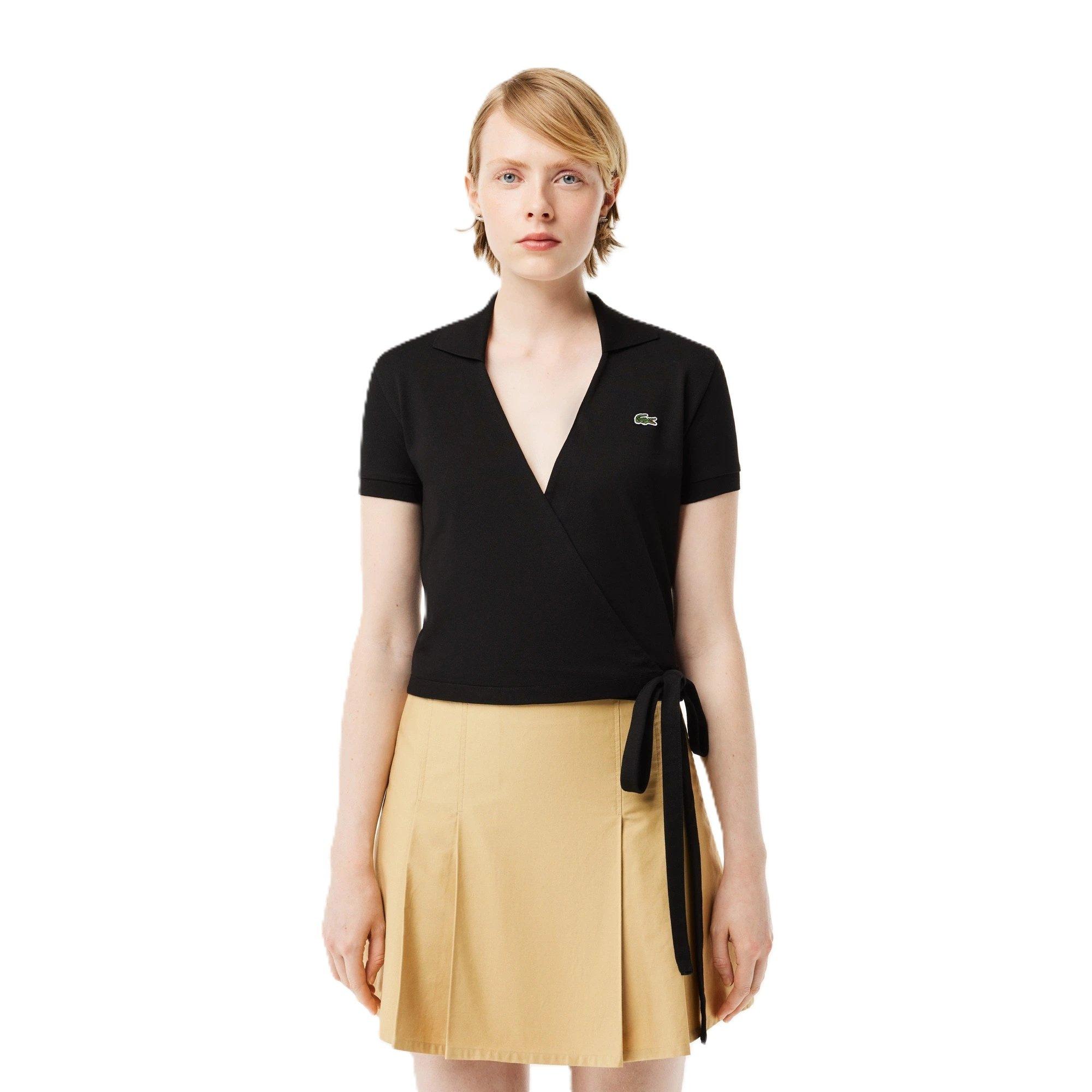 Black - Lacoste - Women's Short Sleeve Tailored Fit Polo Shirt - 1