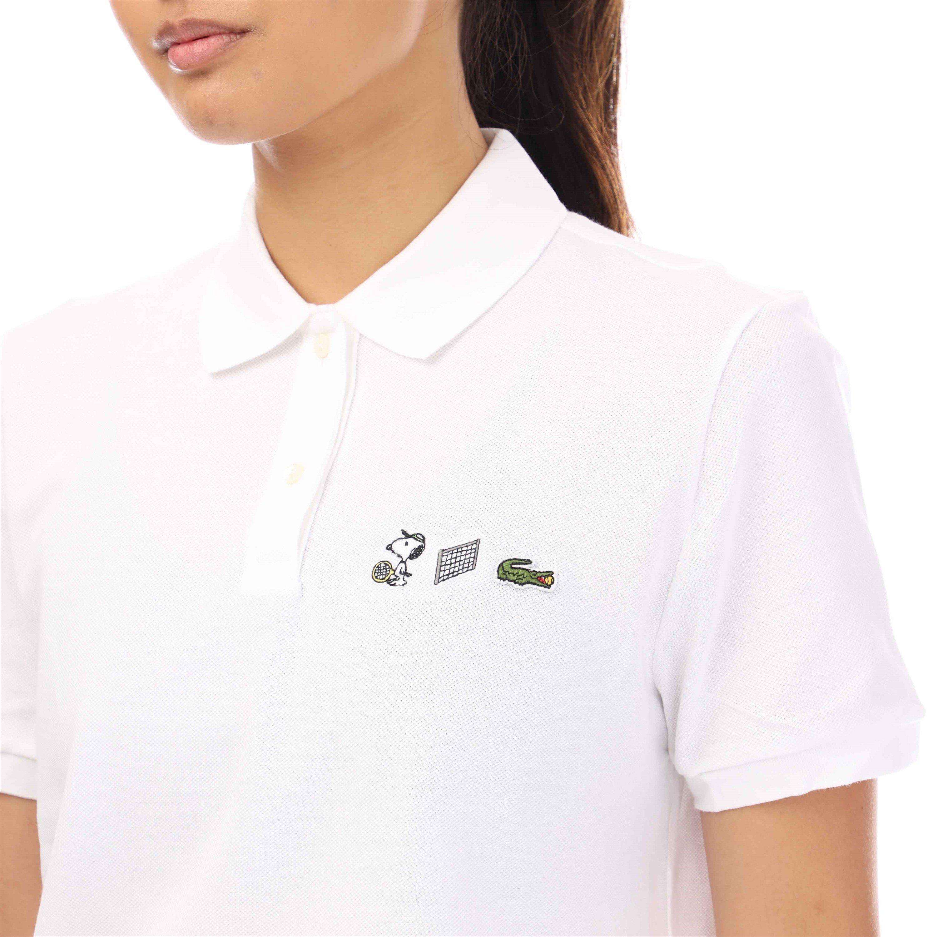 Wit - Lacoste - Women's Peanuts Relaxed Fit Short-Sleeve Polo Shirt - 3