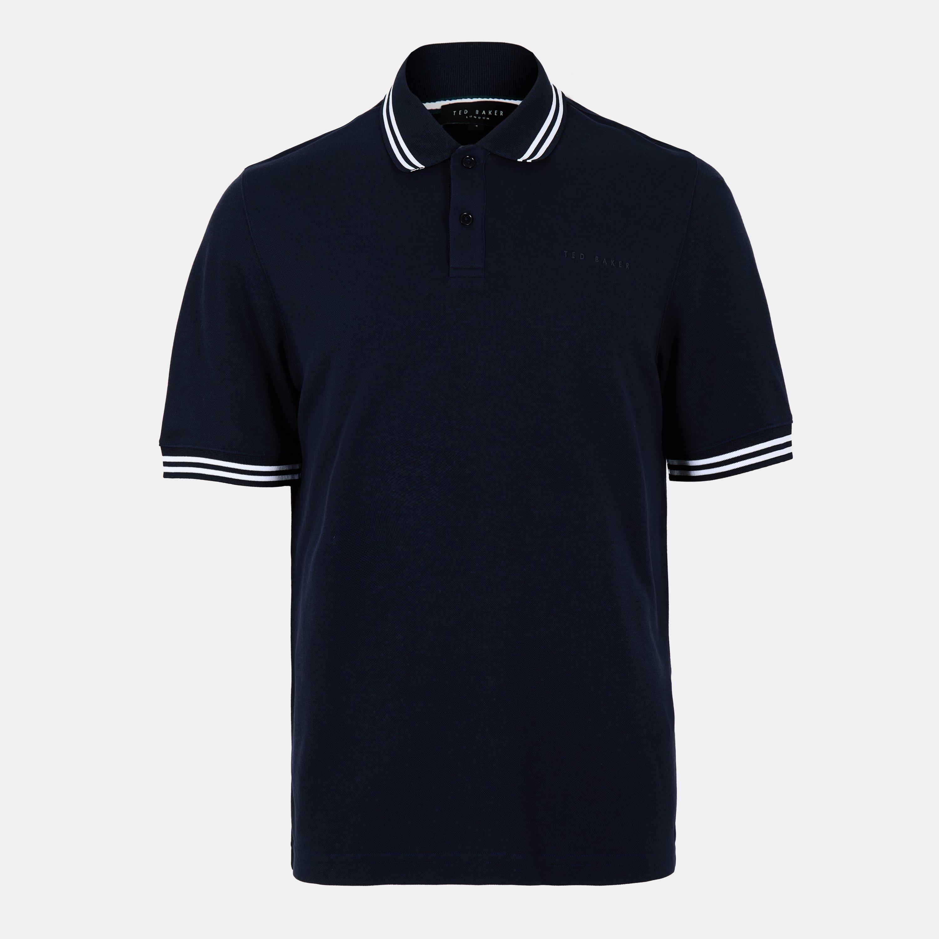 Navy - Ted Baker - Men's Tailored Fit Short Sleeve Polo Shirt - 1