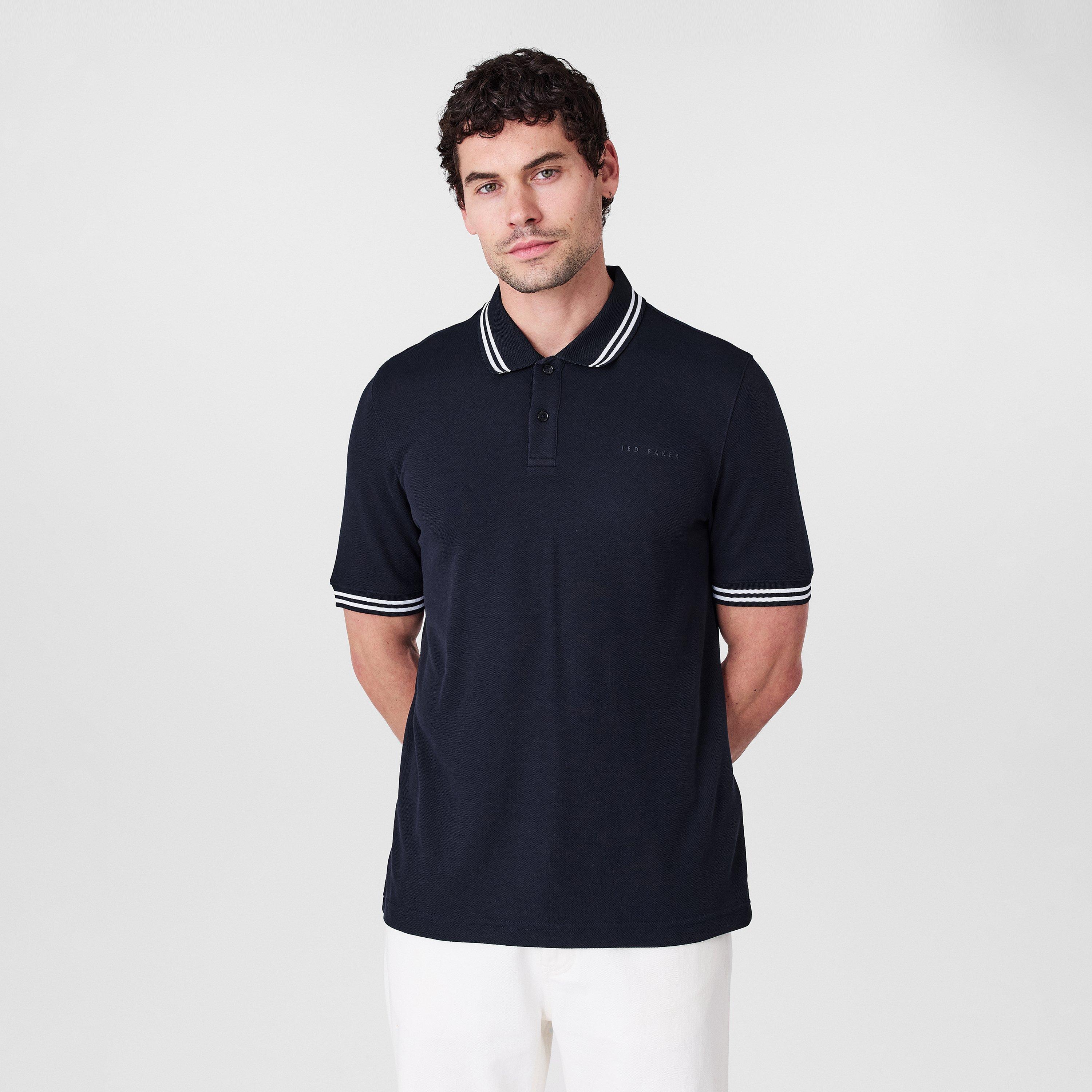 Navy - Ted Baker - Men's Short-Sleeve Polo Shirt - 3