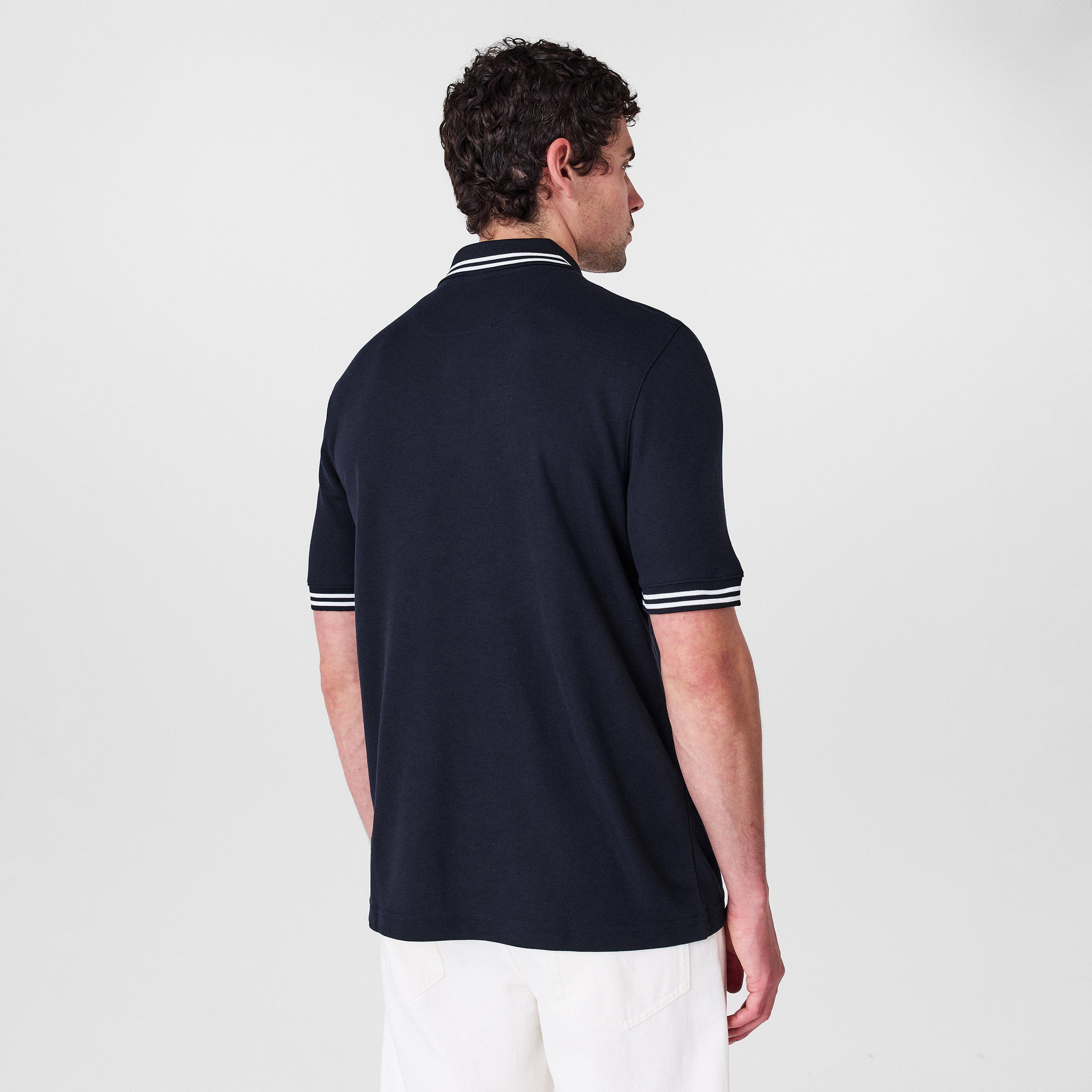 Navy - Ted Baker - Men's Short-Sleeve Polo Shirt - 4