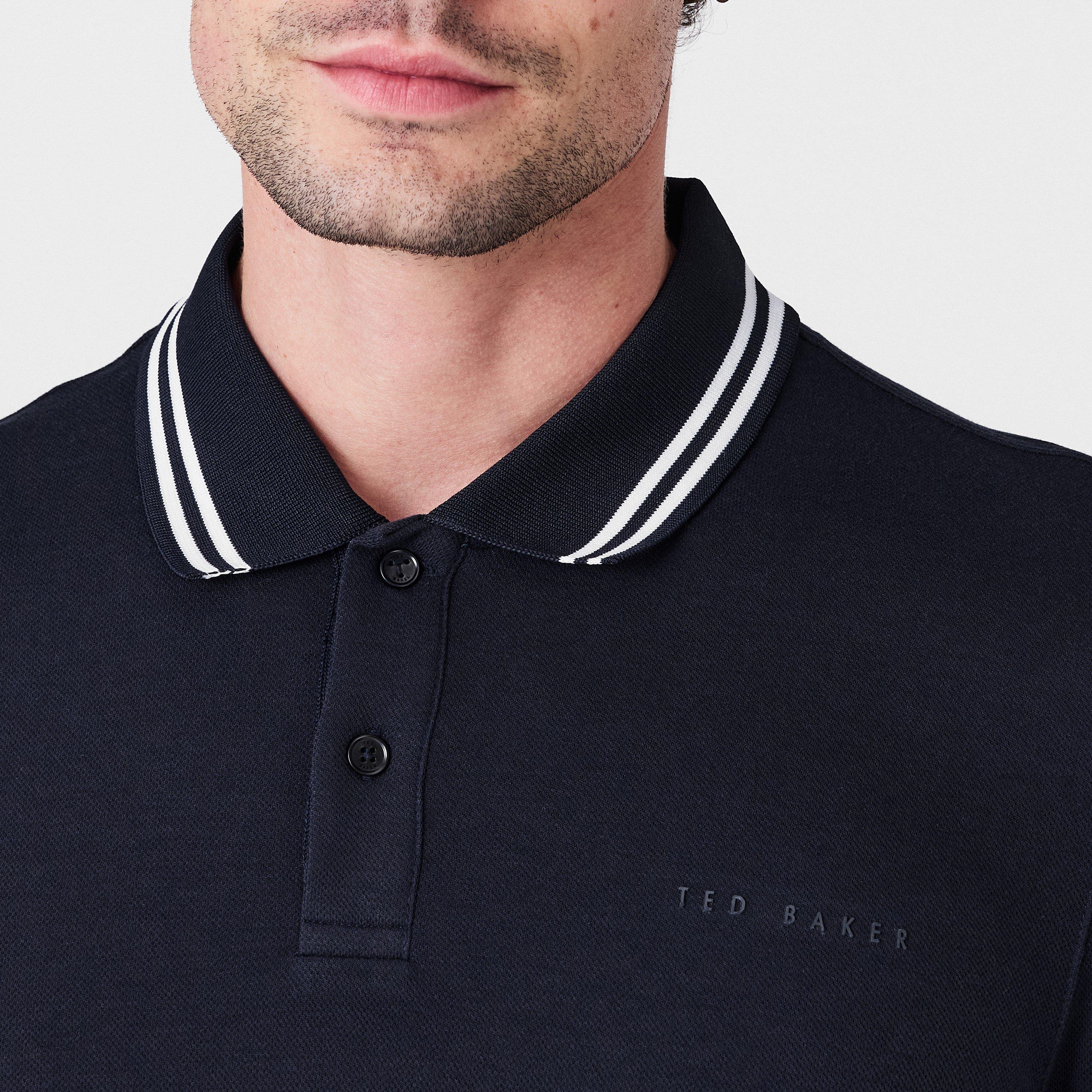 Navy - Ted Baker - Men's Short-Sleeve Polo Shirt - 5