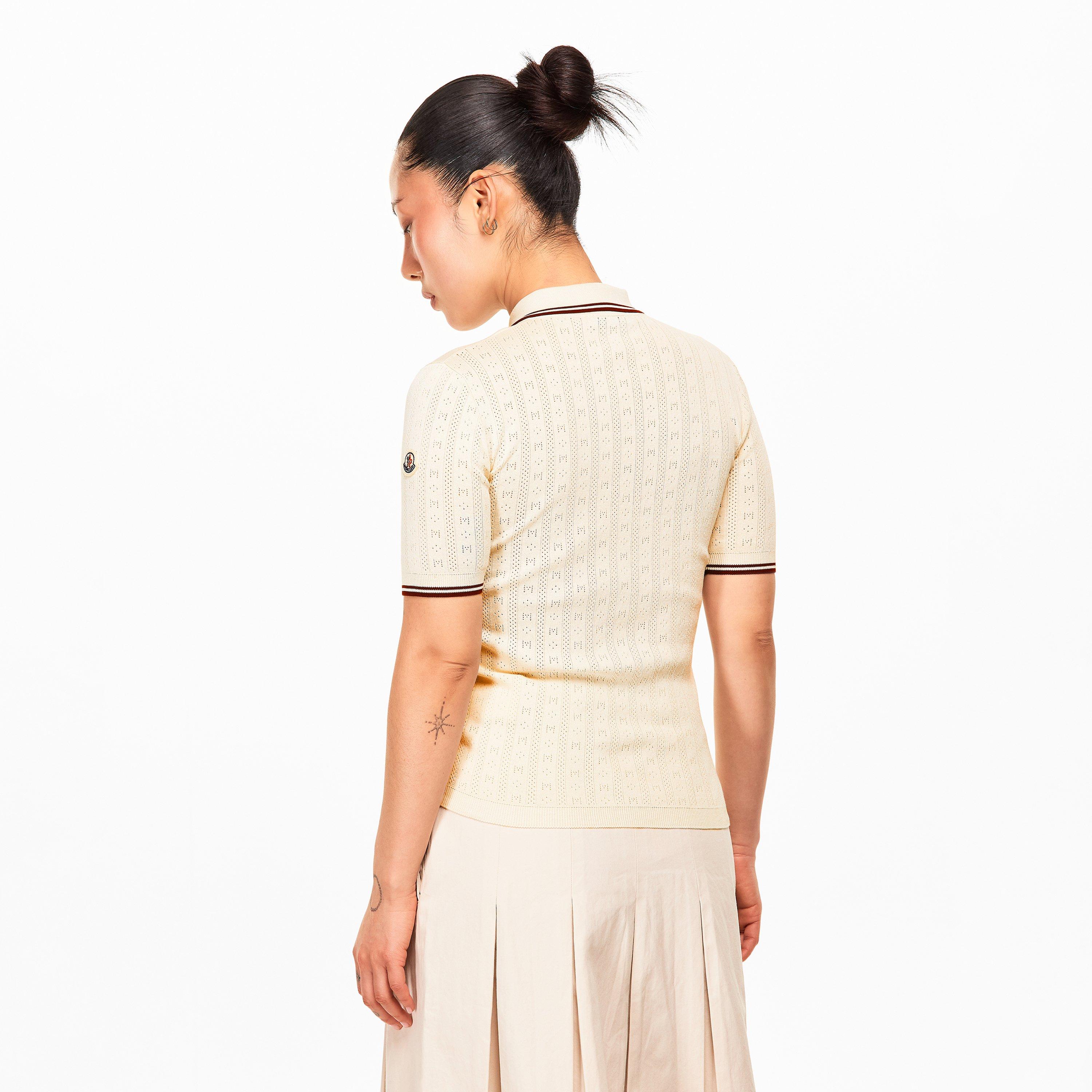 White 043 - Moncler - Women's Short Sleeve Polo Shirt - 4