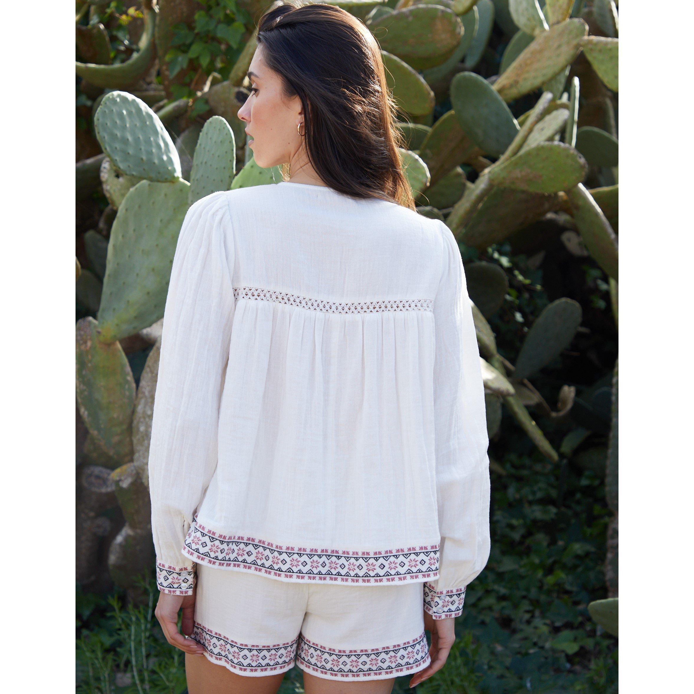 Cream - Threadbare - Reema Long-Sleeve Blouse - 3