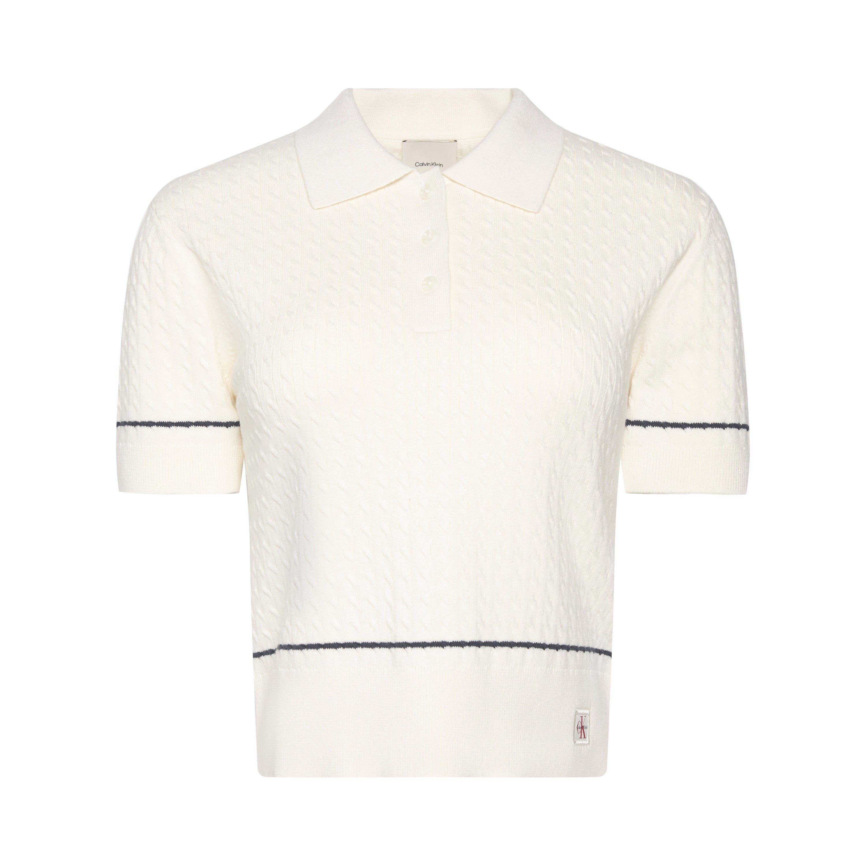Calvin Klein Jeans Women's Short Sleeve Polo Shirt - Tofu - 16 (XL)