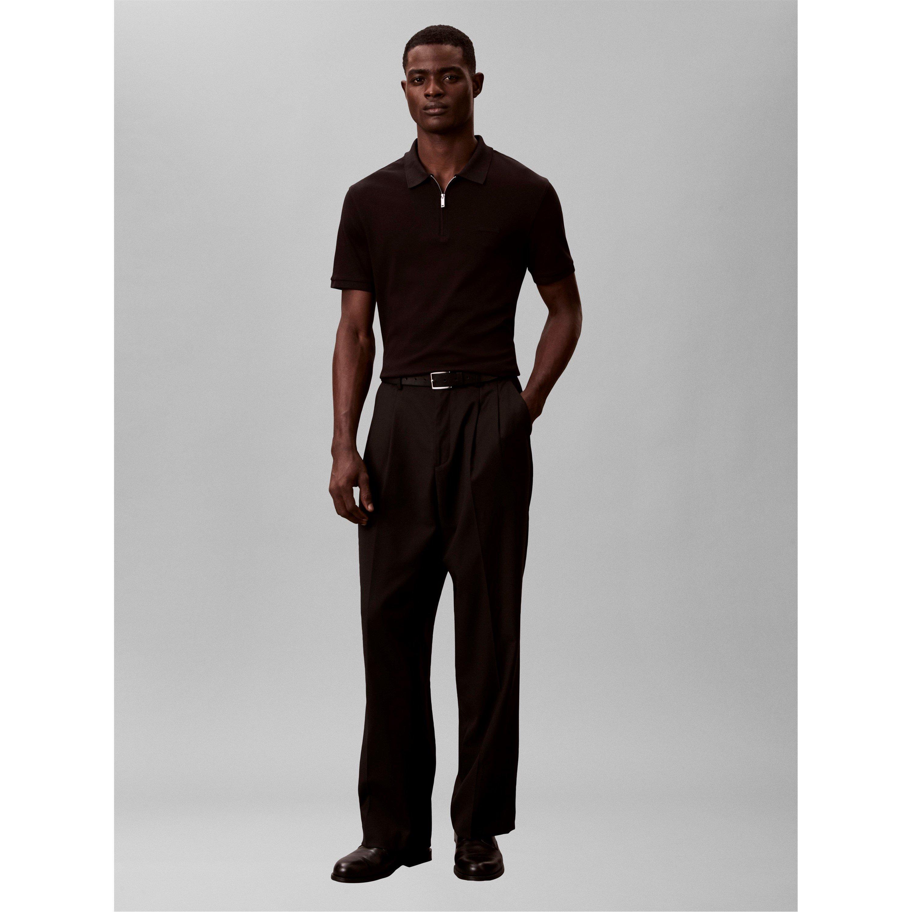 Black - Calvin Klein - CK L Slim Zip Polo Sn63 - 2