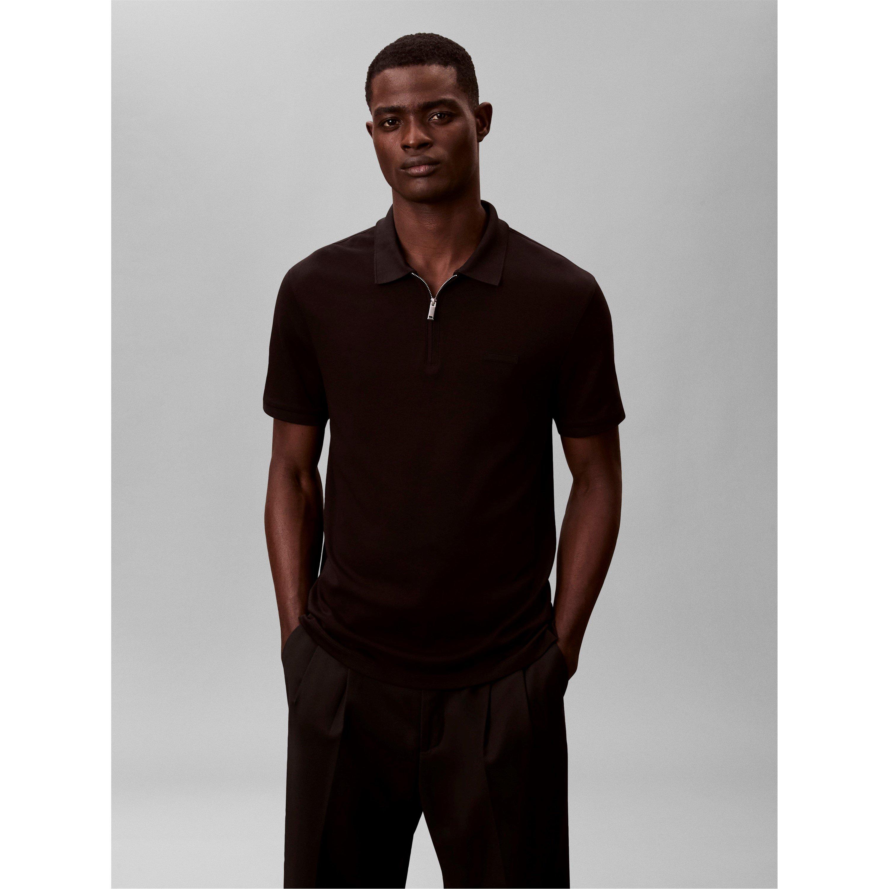 Black - Calvin Klein - CK L Slim Zip Polo Sn63 - 3