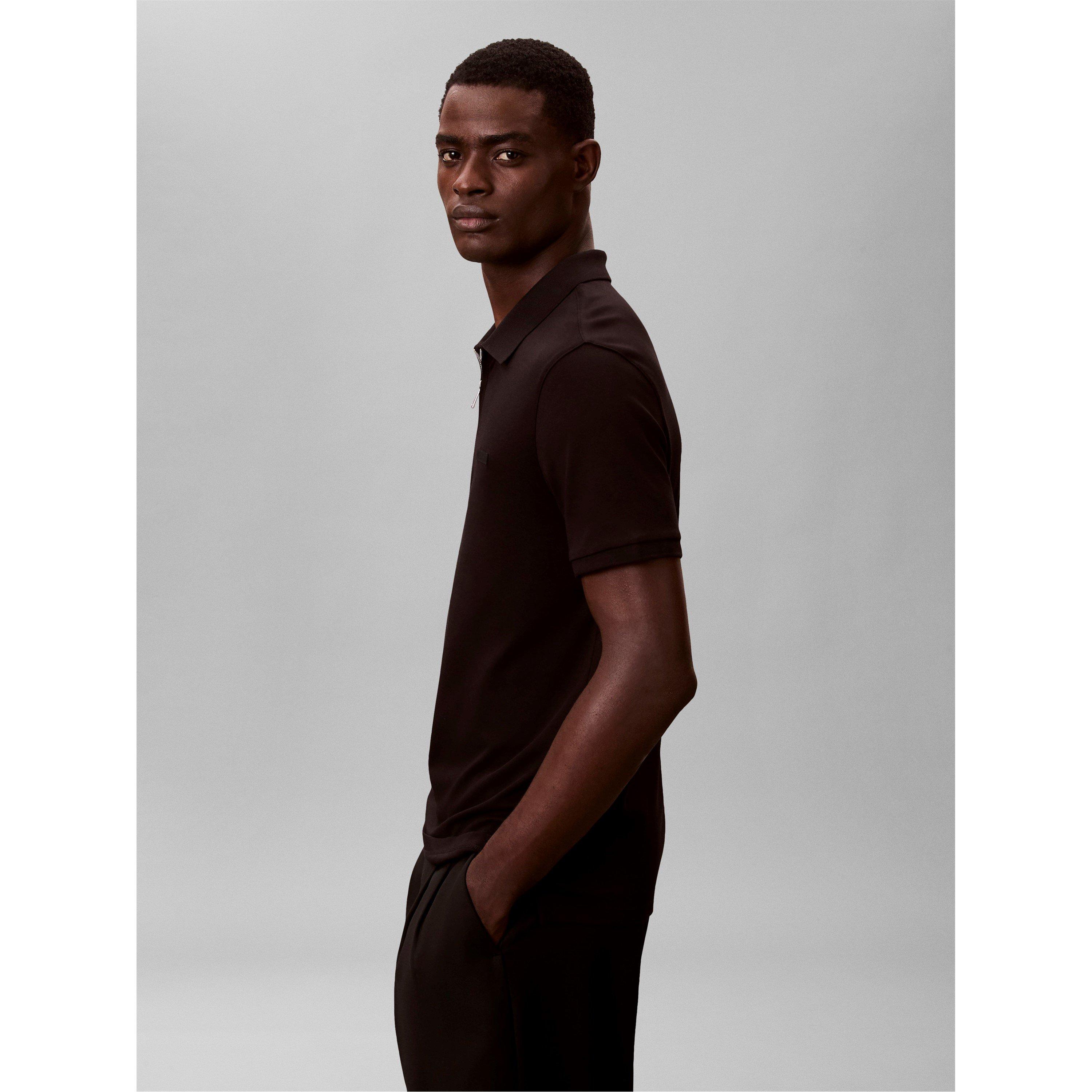 Black - Calvin Klein - CK L Slim Zip Polo Sn63 - 4