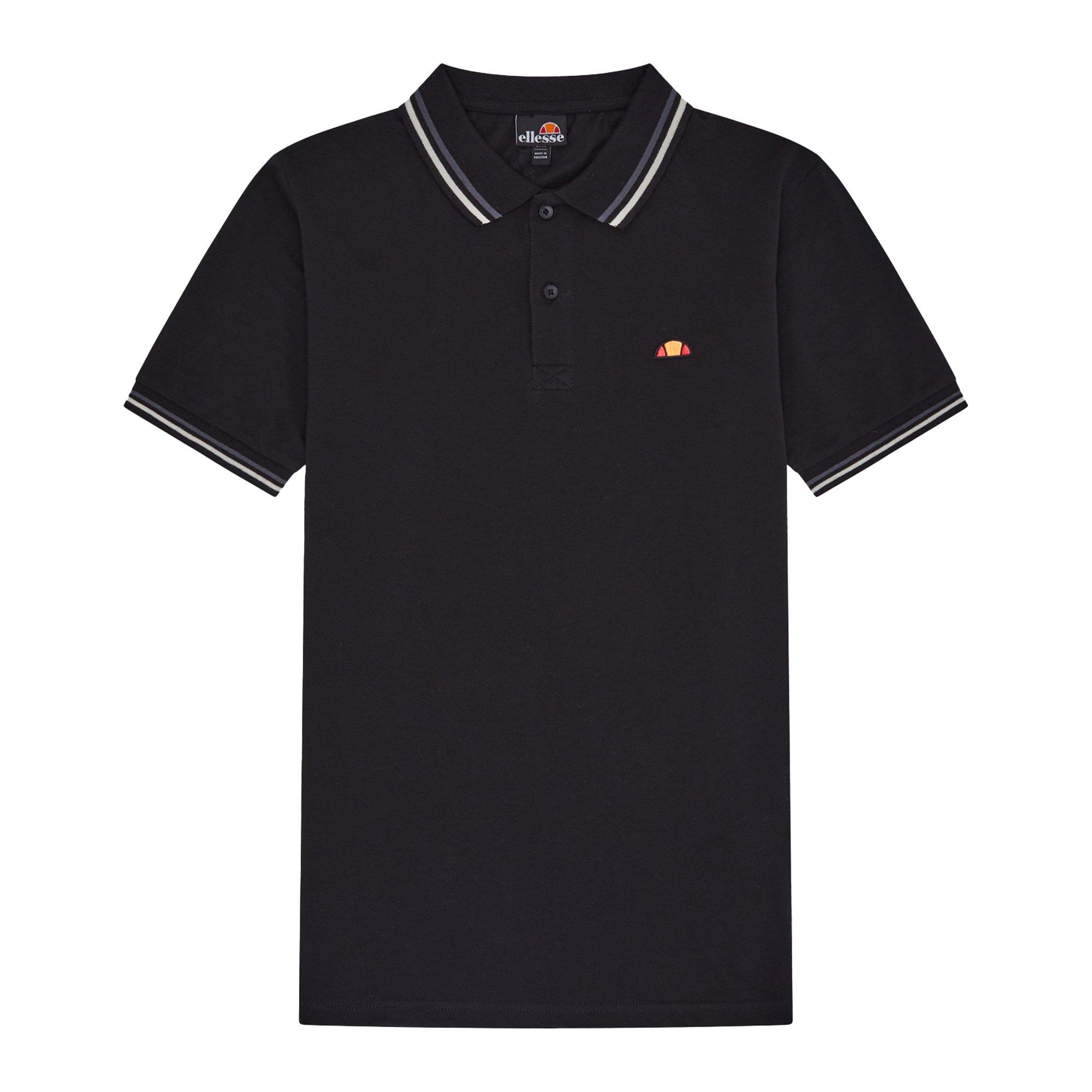 Ellesse Men's Rooks Short Sleeve Polo Shirt - Black/Grey - Small