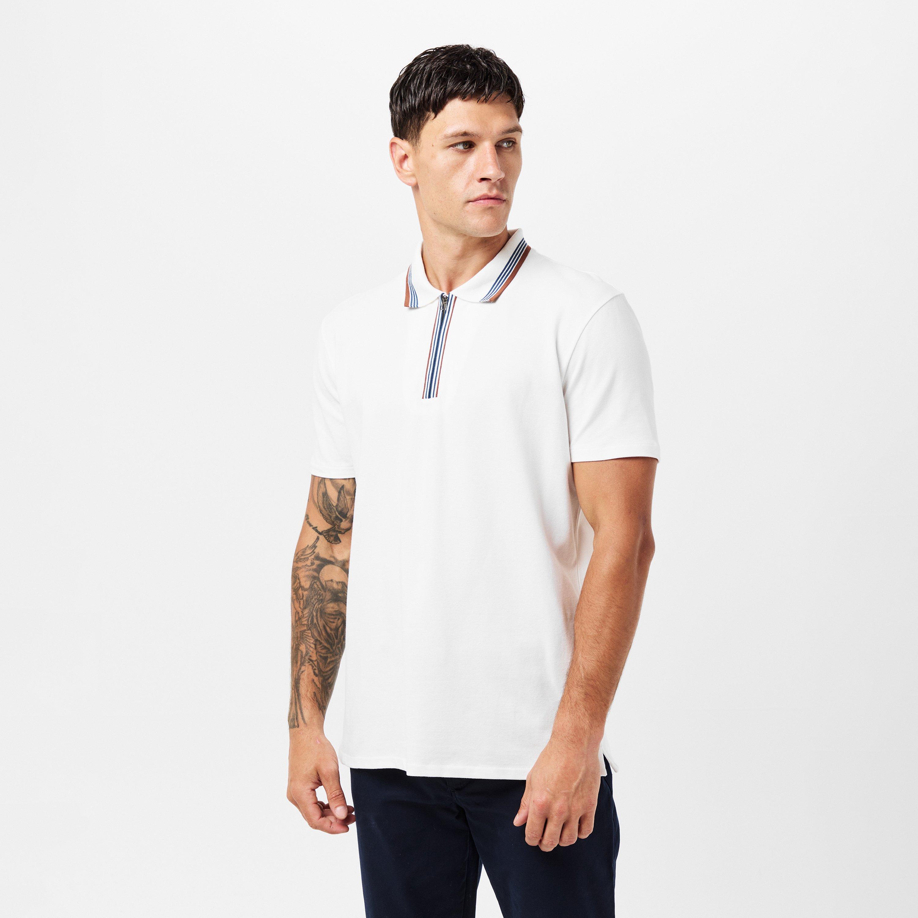 White 02A - PS Paul Smith - Men's Zipped Short-Sleeve Polo Shirt - 3