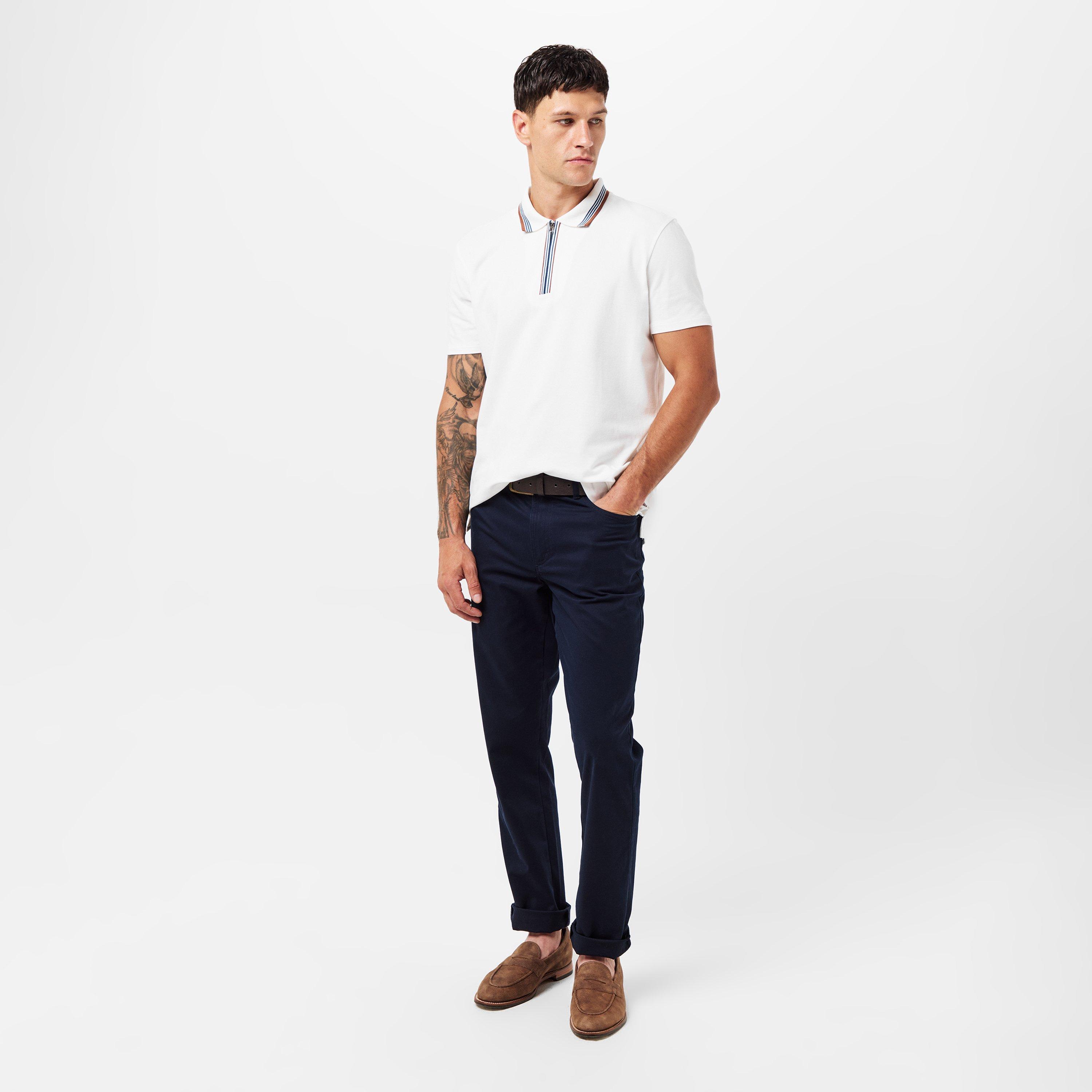 White 02A - PS Paul Smith - Men's Zipped Short-Sleeve Polo Shirt - 6