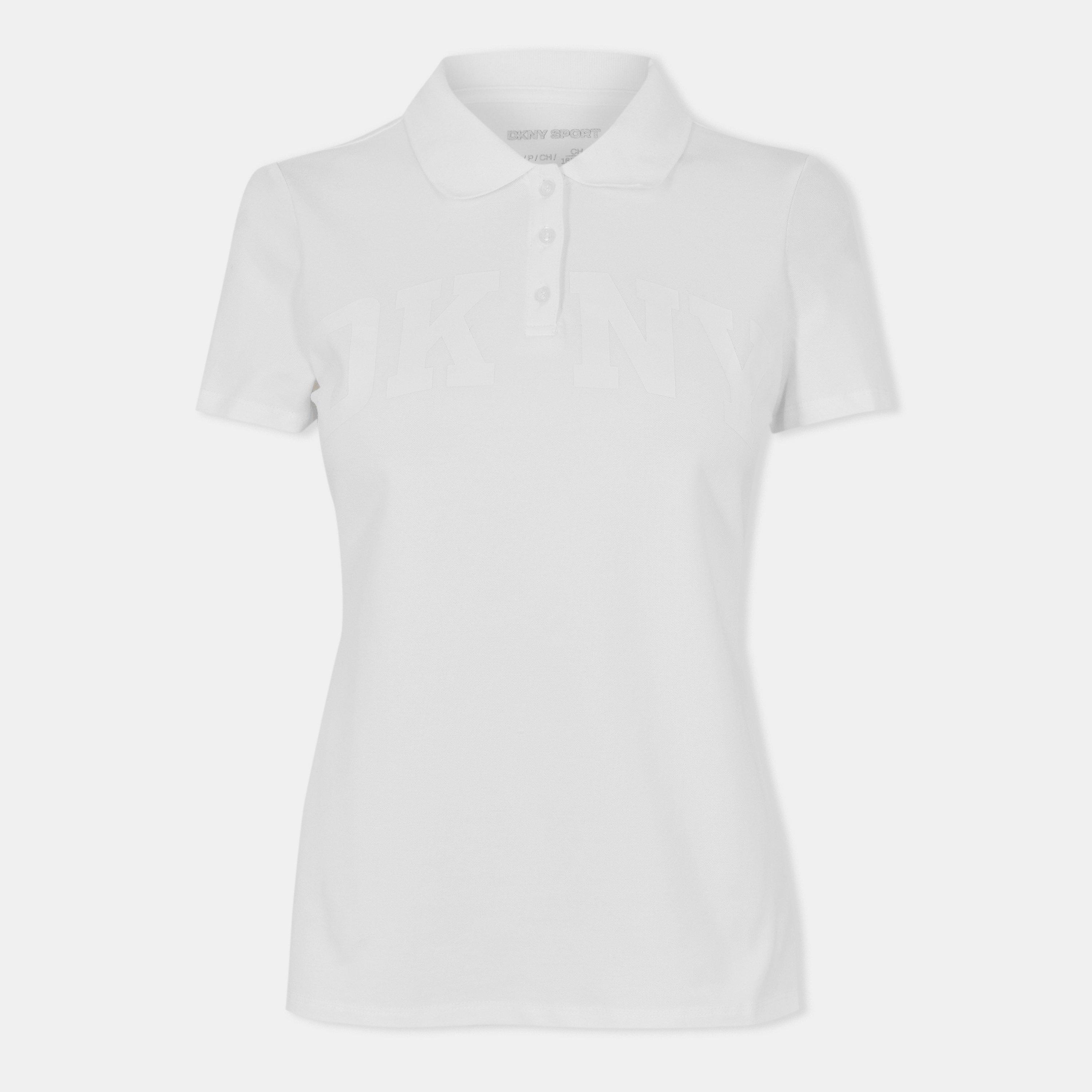 White - DKNY - Women's Short Sleeve Polo Shirt - 1