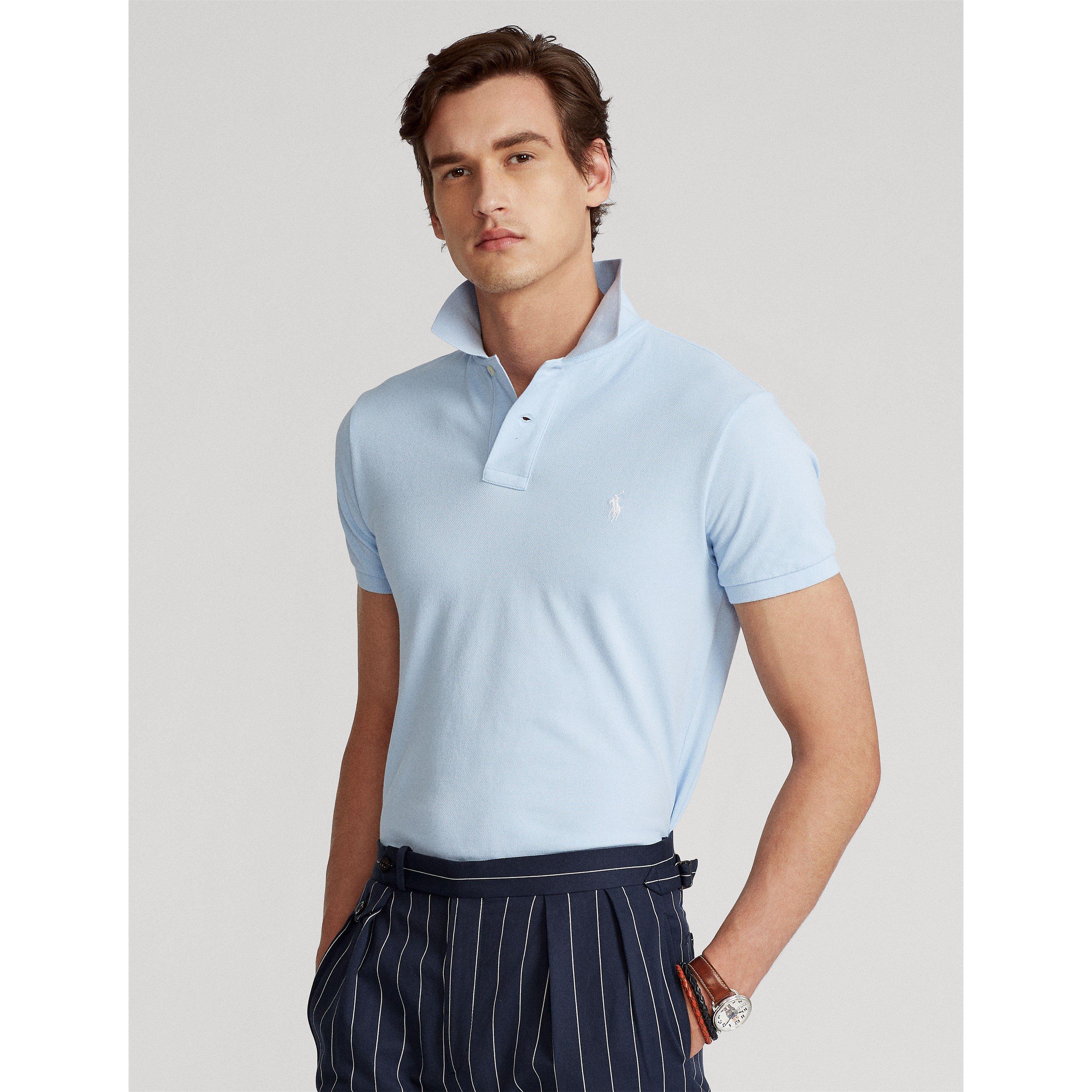 Office Blue - Polo Ralph Lauren - Men's Custom Slim Short Sleeve Shirt - 2