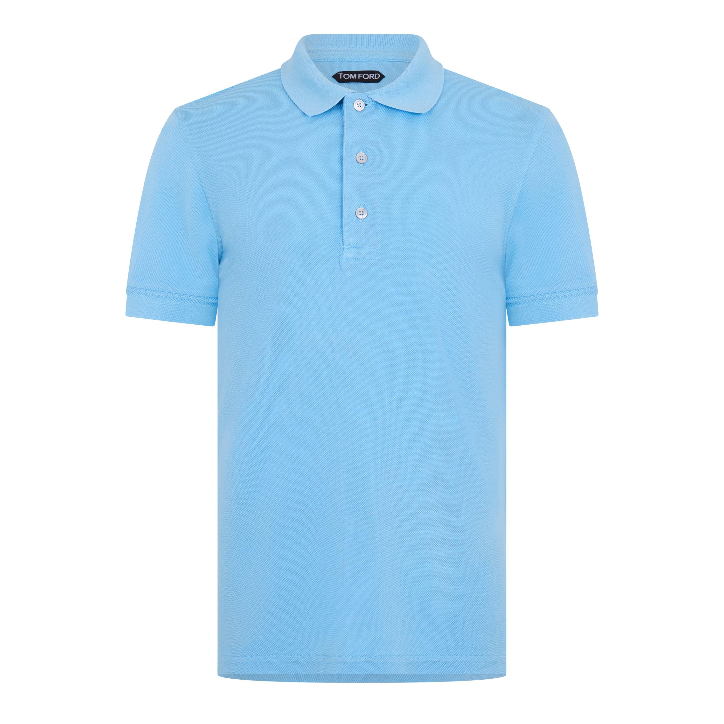 Tom Ford Men's TF Lyocell Short Sleeve Polo Shirt - Turquoise - M