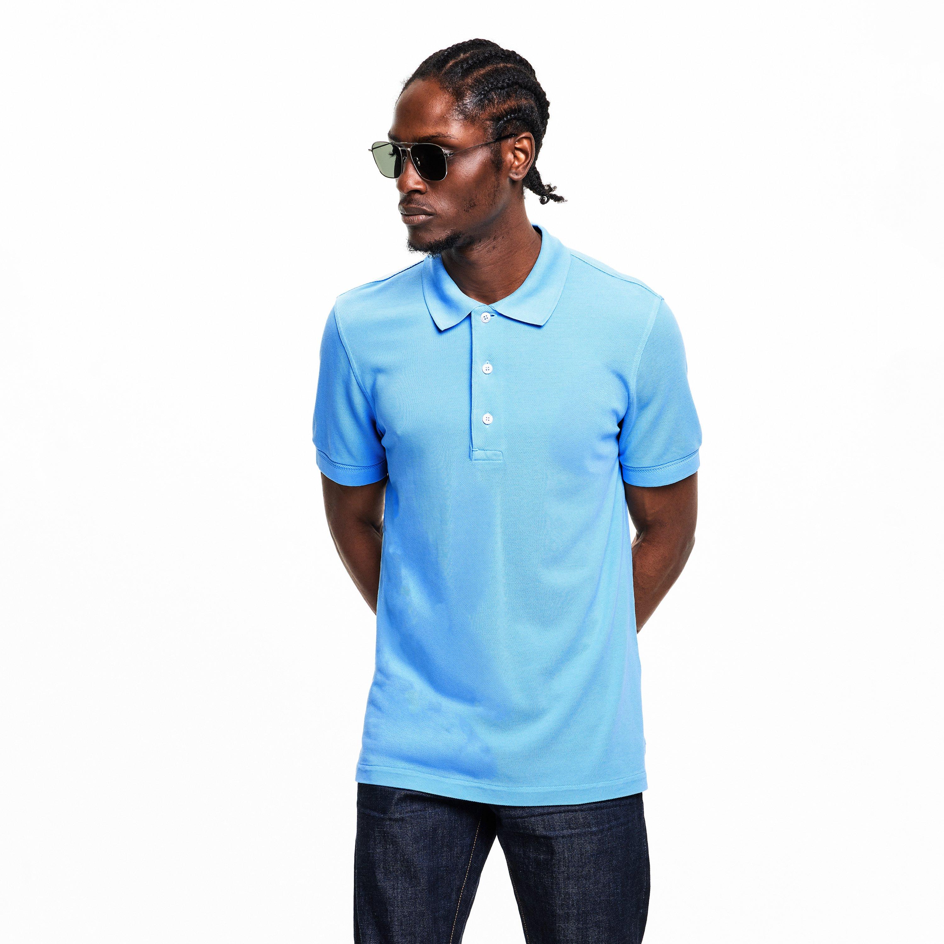 Turquoise - Tom Ford - Men's TF Lyocell Short Sleeve Polo Shirt - 3