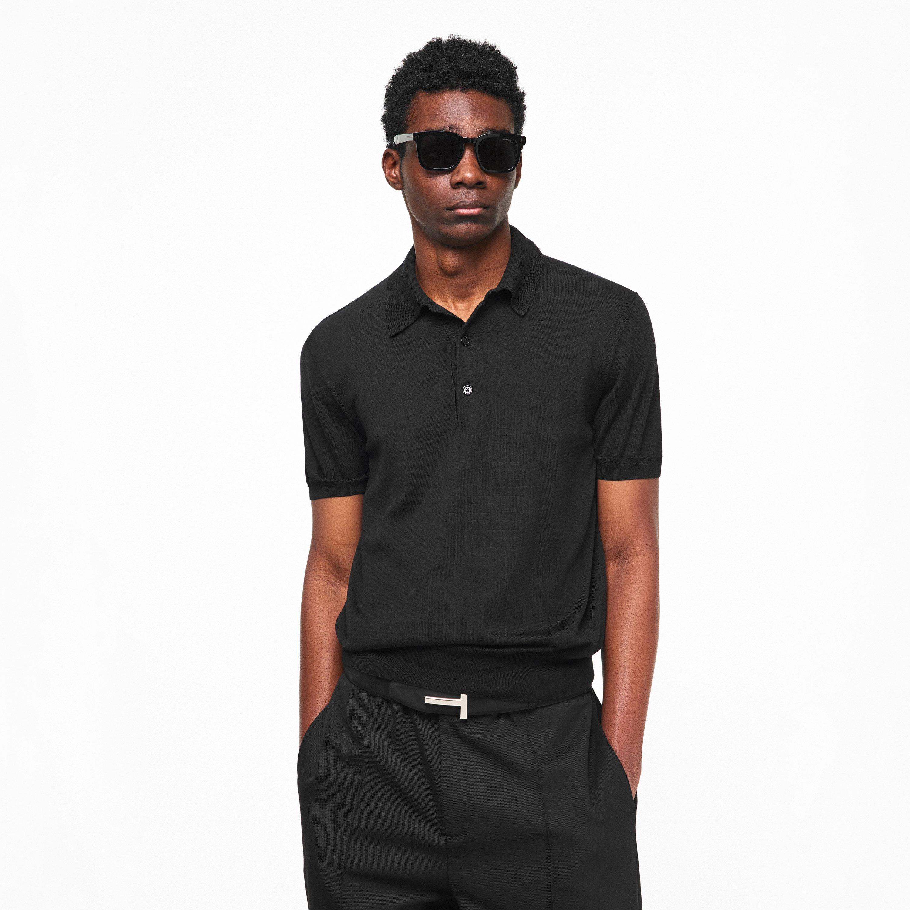 Black - Tom Ford - TF Cotton Polo Sn62 - 3