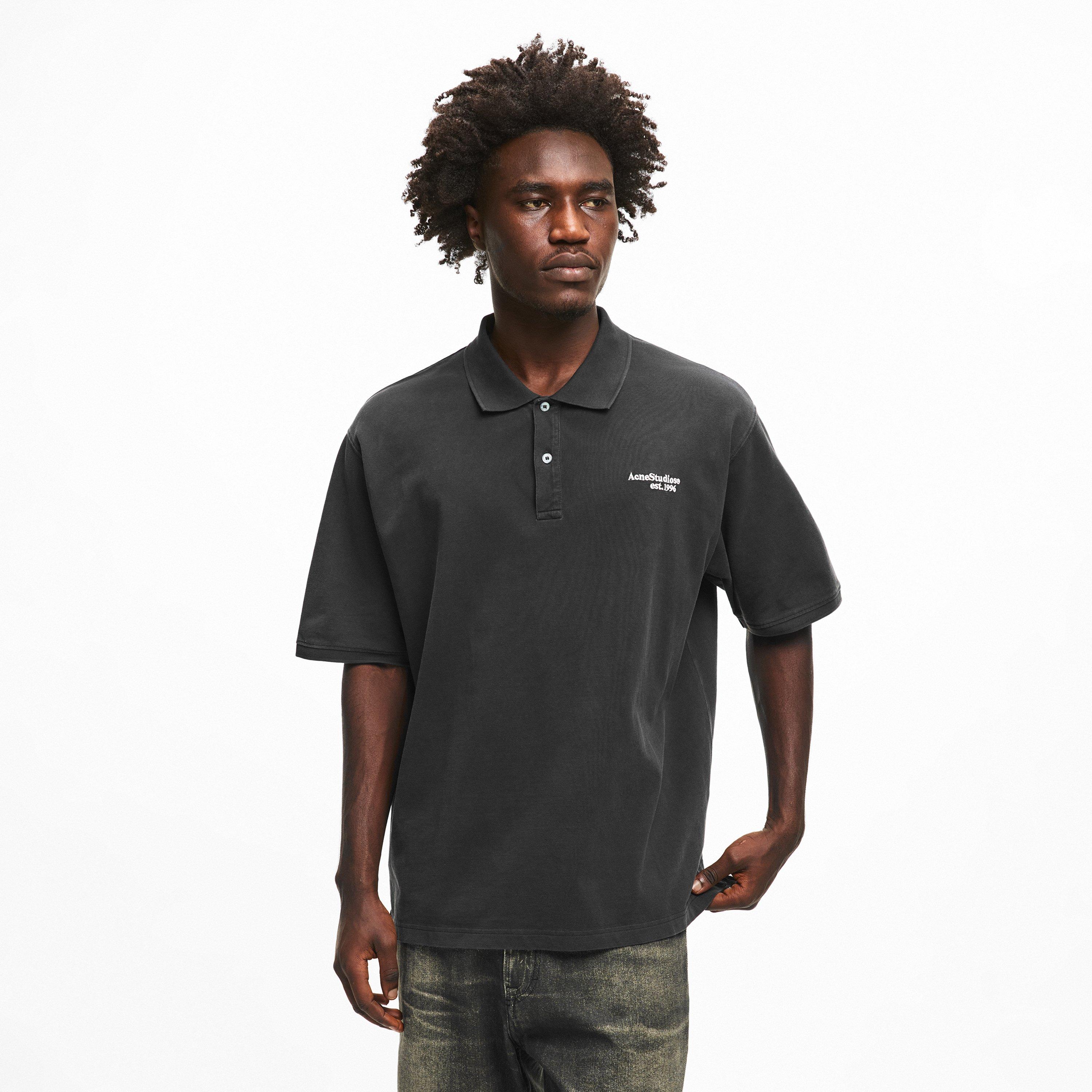 Black - Acne Studios - Men's Short Sleeve Polo Shirt - 3