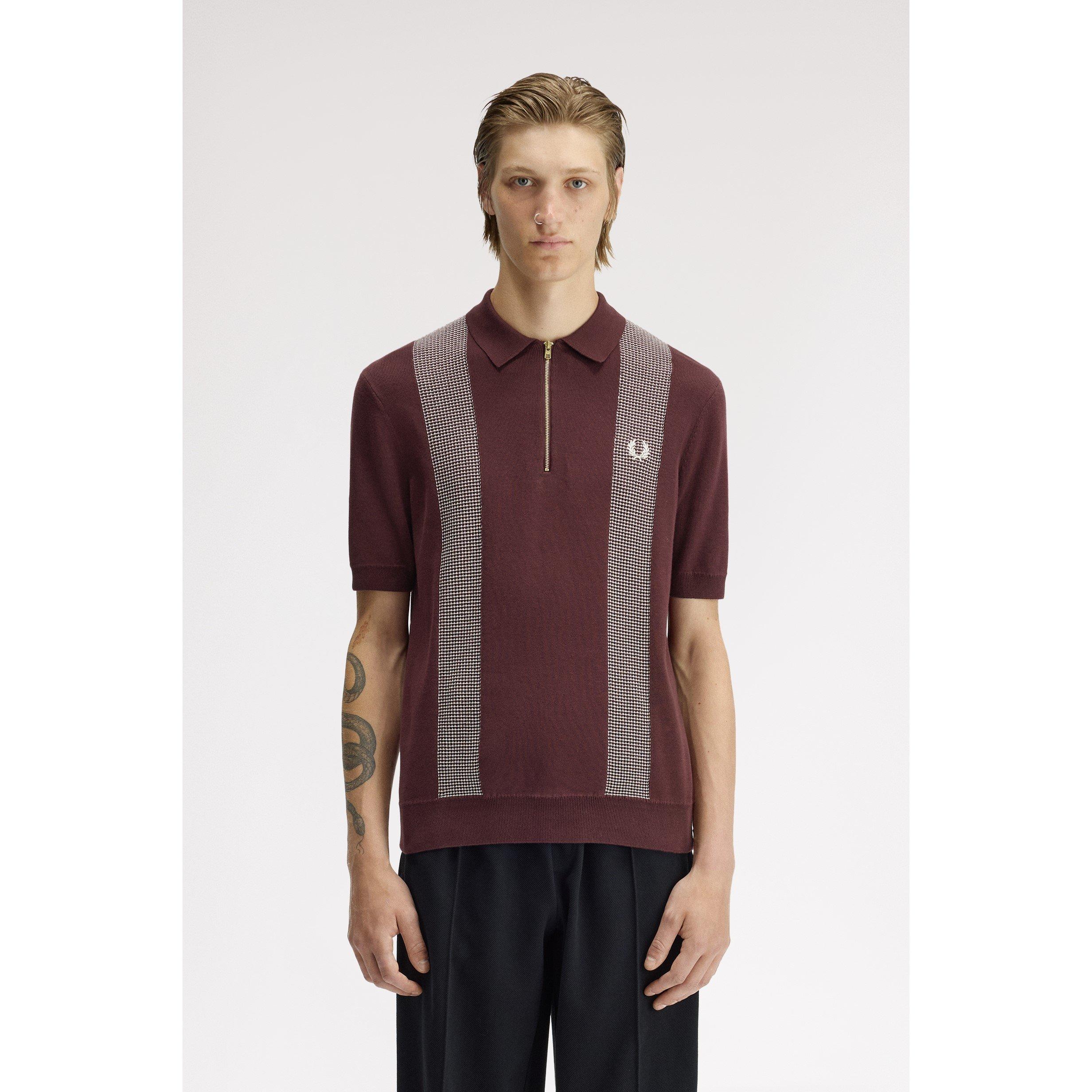 Oxblood 597 - Fred Perry - Fred PanelKnit Shirt Sn62 - 3