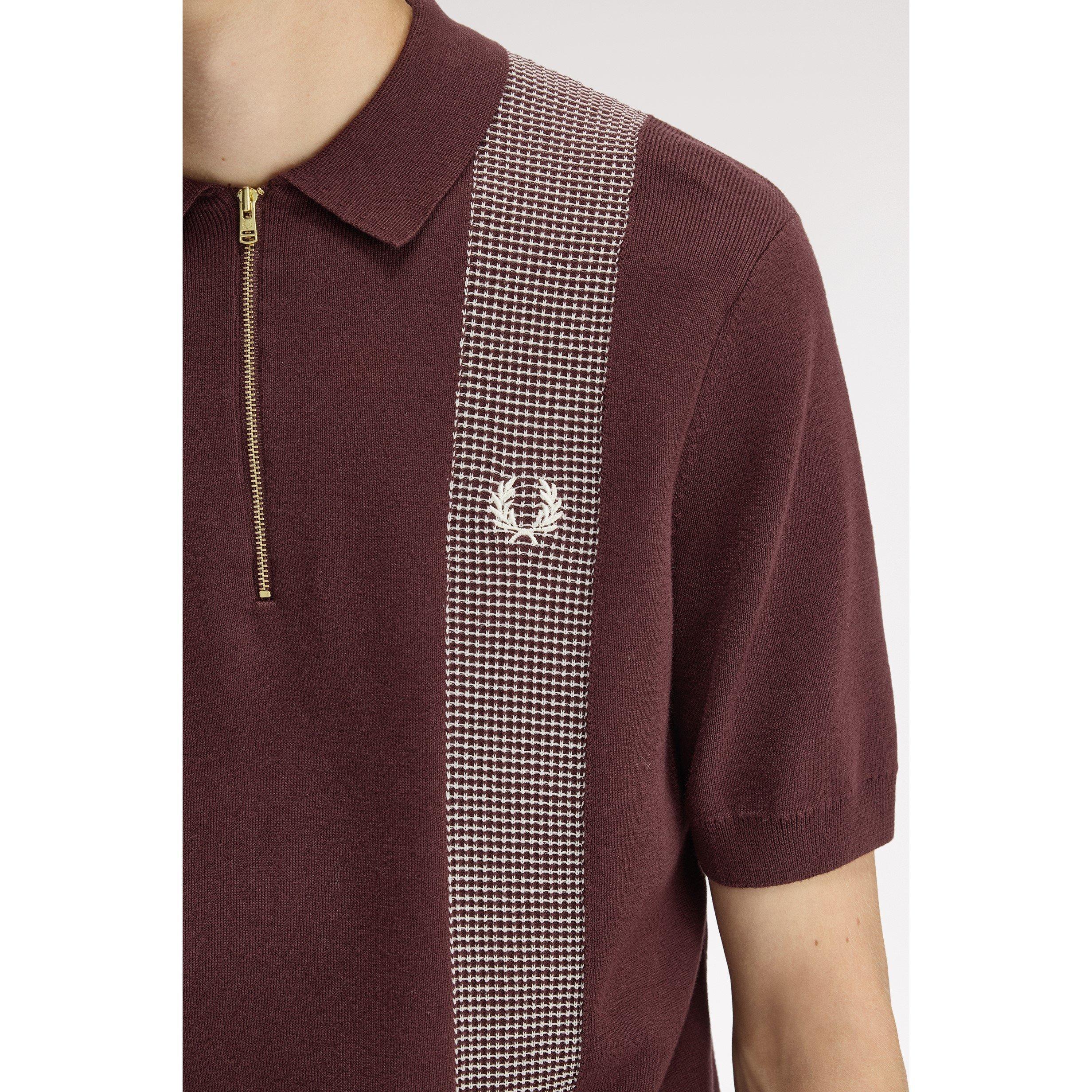 Oxblood 597 - Fred Perry - Fred PanelKnit Shirt Sn62 - 5
