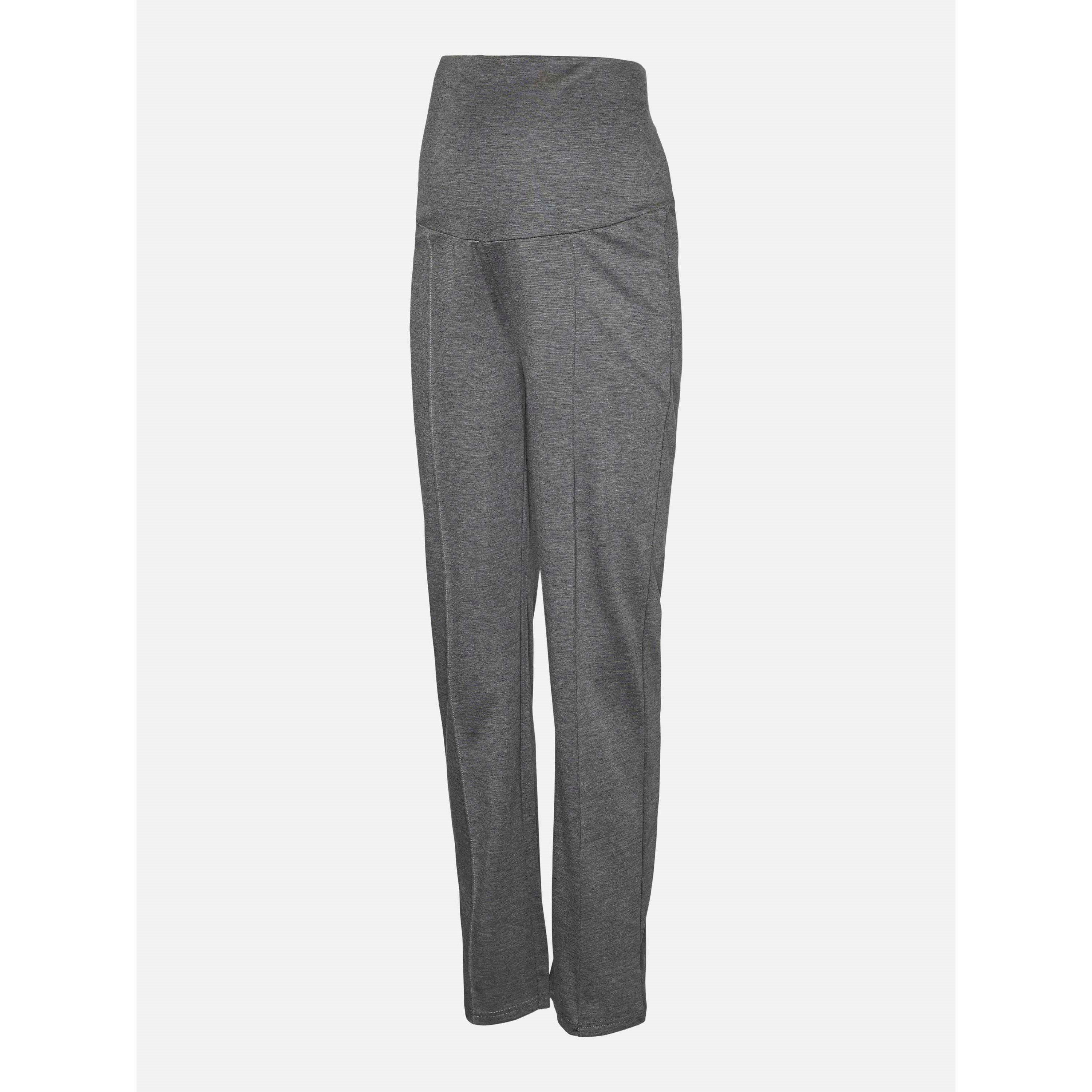 Grey Melange - Mamalicious - Women's Mama Straight Leg Trousers - 1