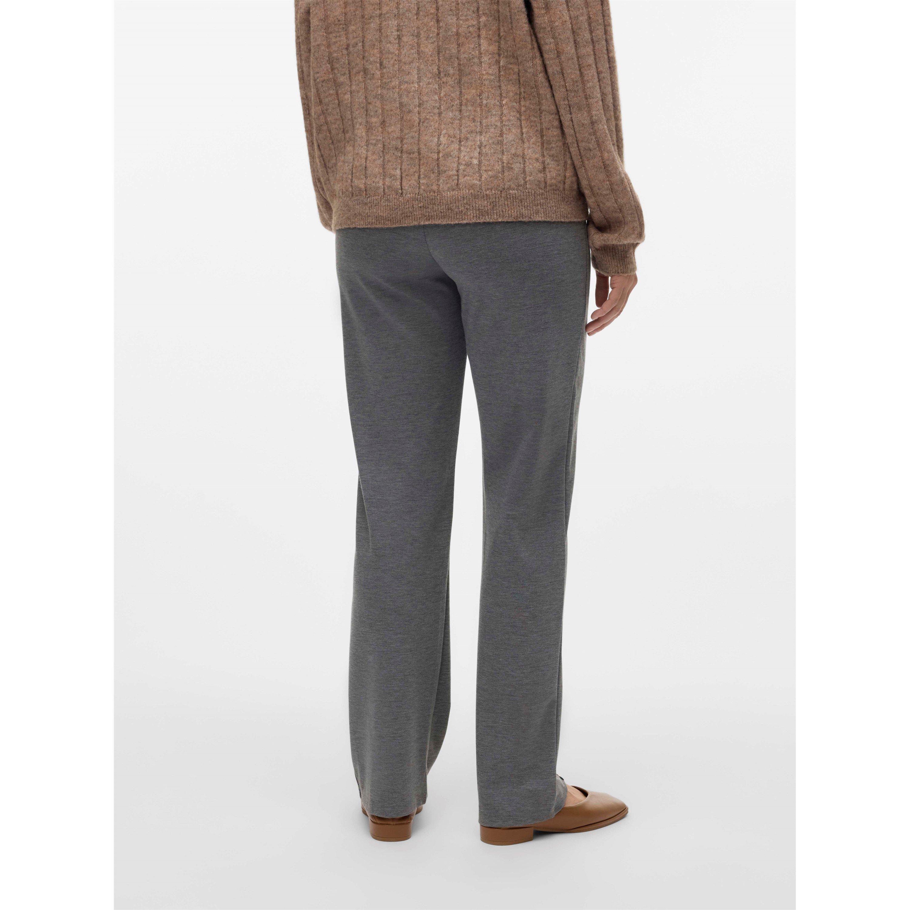 Grey Melange - Mamalicious - Mama Straight Leg Trousers - 6