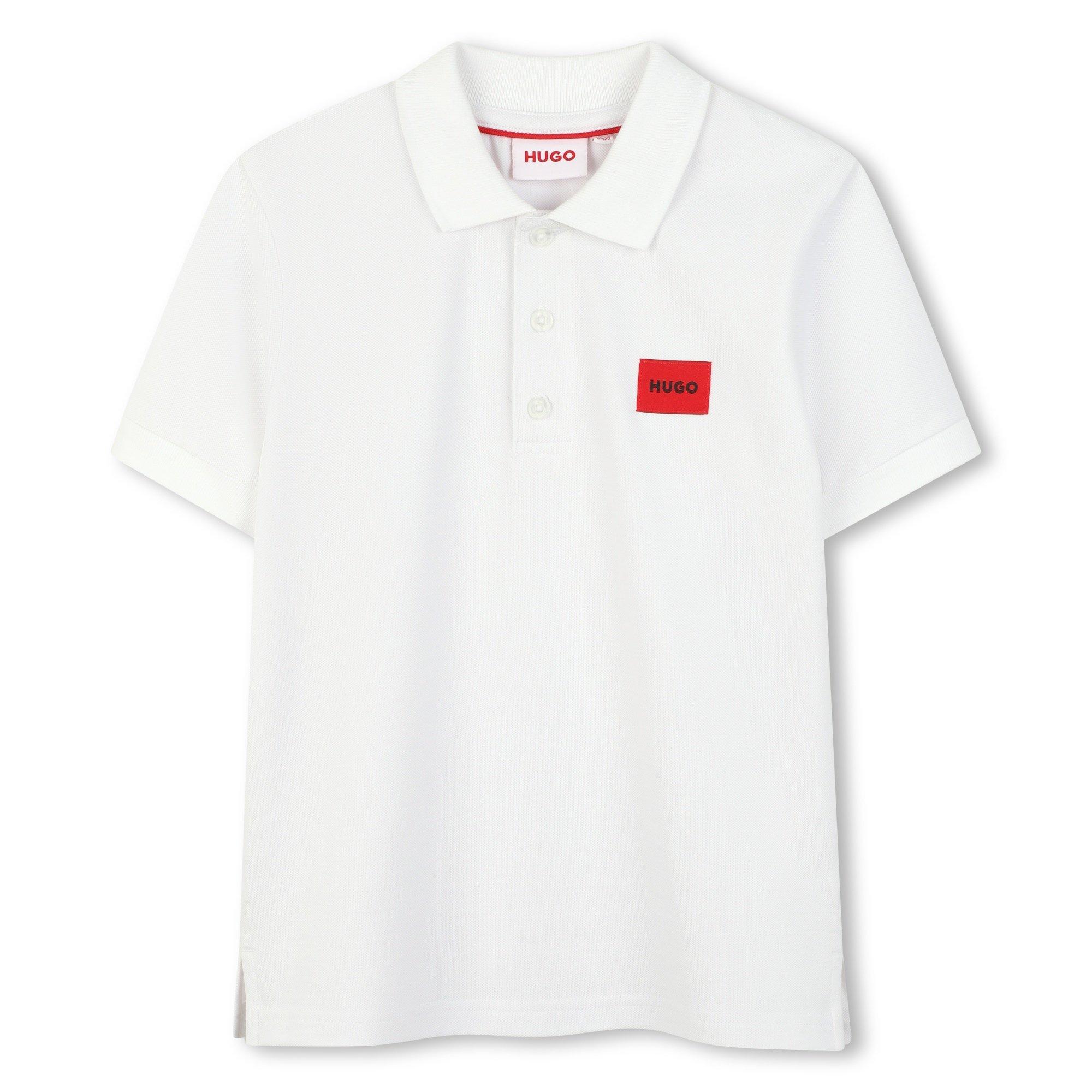 Hugo Boys Kids' Short Sleeve Polo Shirt - White 10P - 6Y