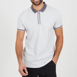 Brave Soul Short Sleeve Mens Polo with Contrast Zip Collar