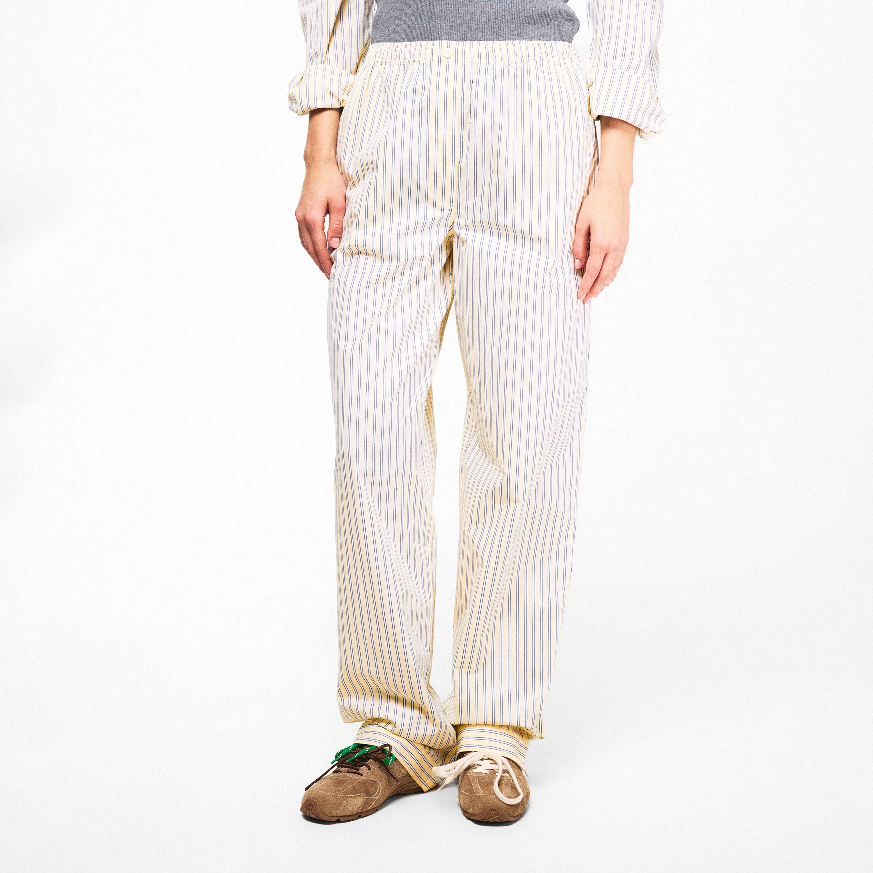 Crema - Miu Miu - Women's Stripe Pyjama Straight Leg Trousers - 3