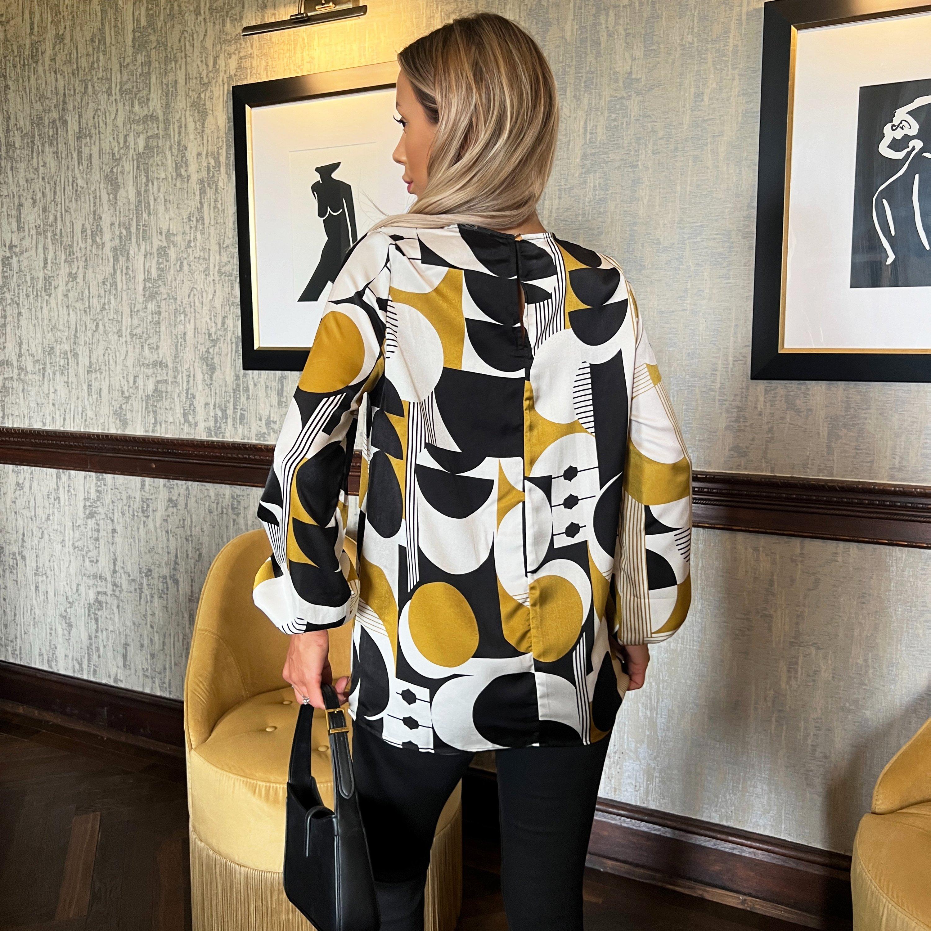 Multi - AX Paris - Geometric Printed Long Sleeve Top - 2