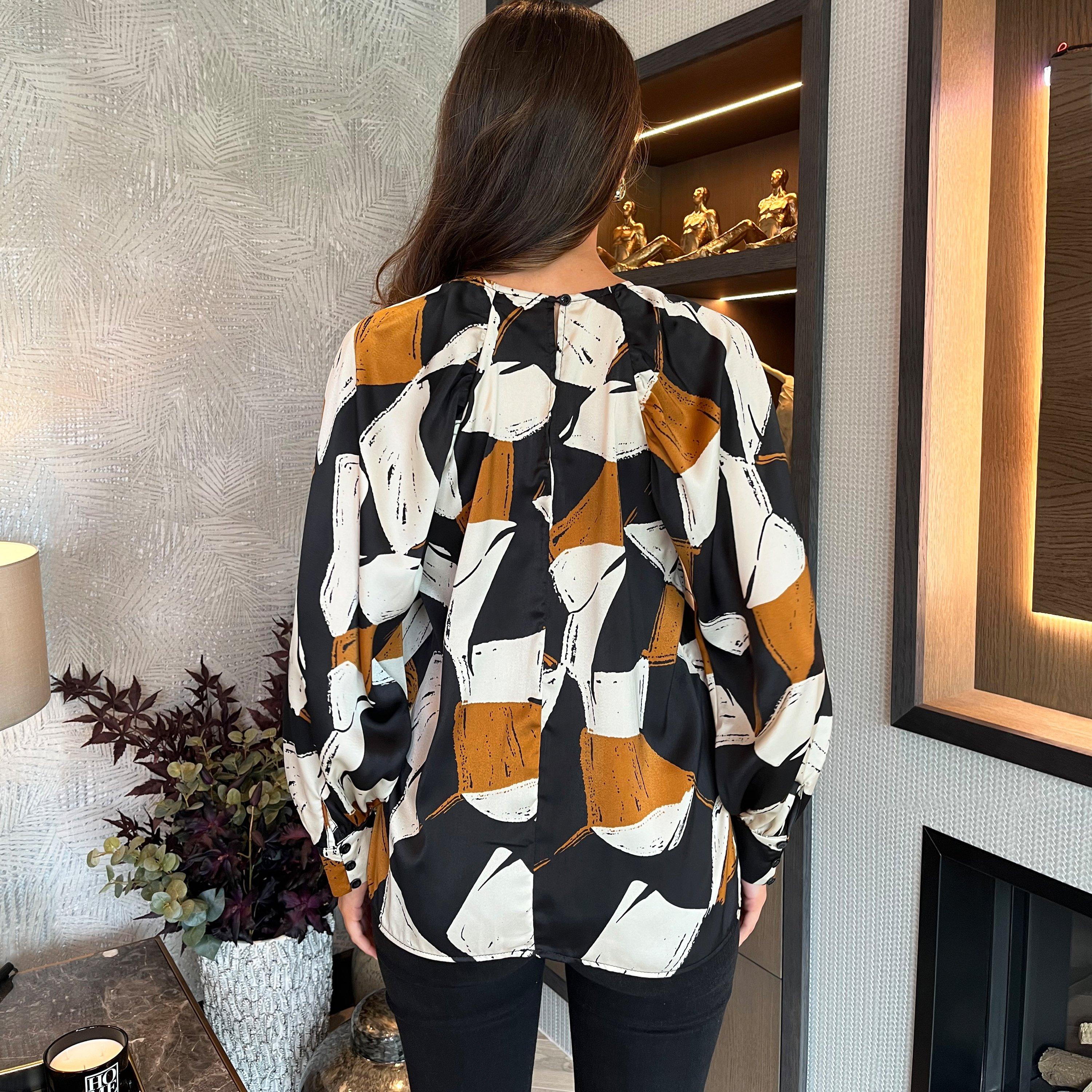 Multi - AX Paris - Geometric Print Long Sleeve Top - 2