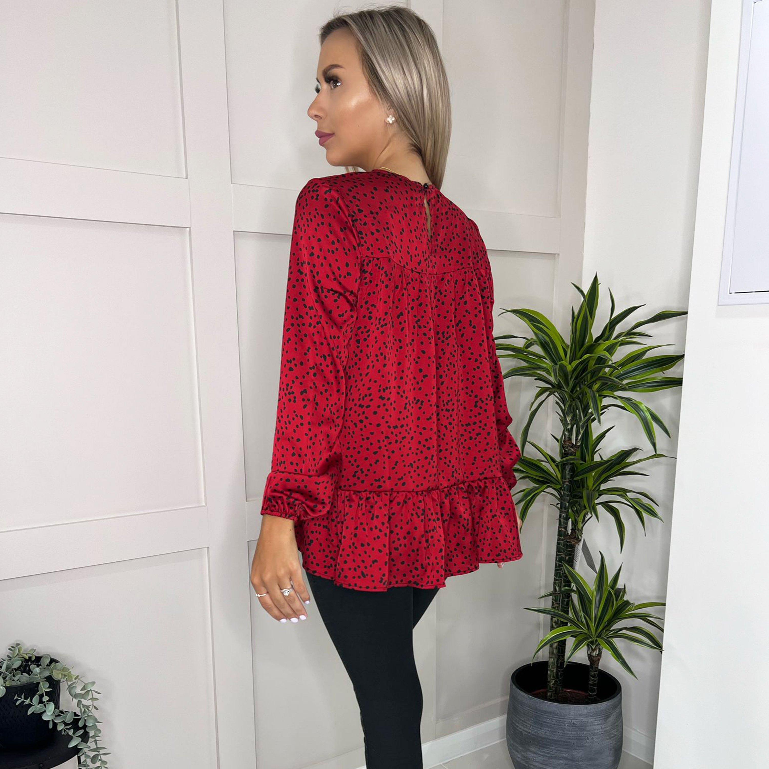 Red - AX Paris - And Black Printed Smock Top - 2