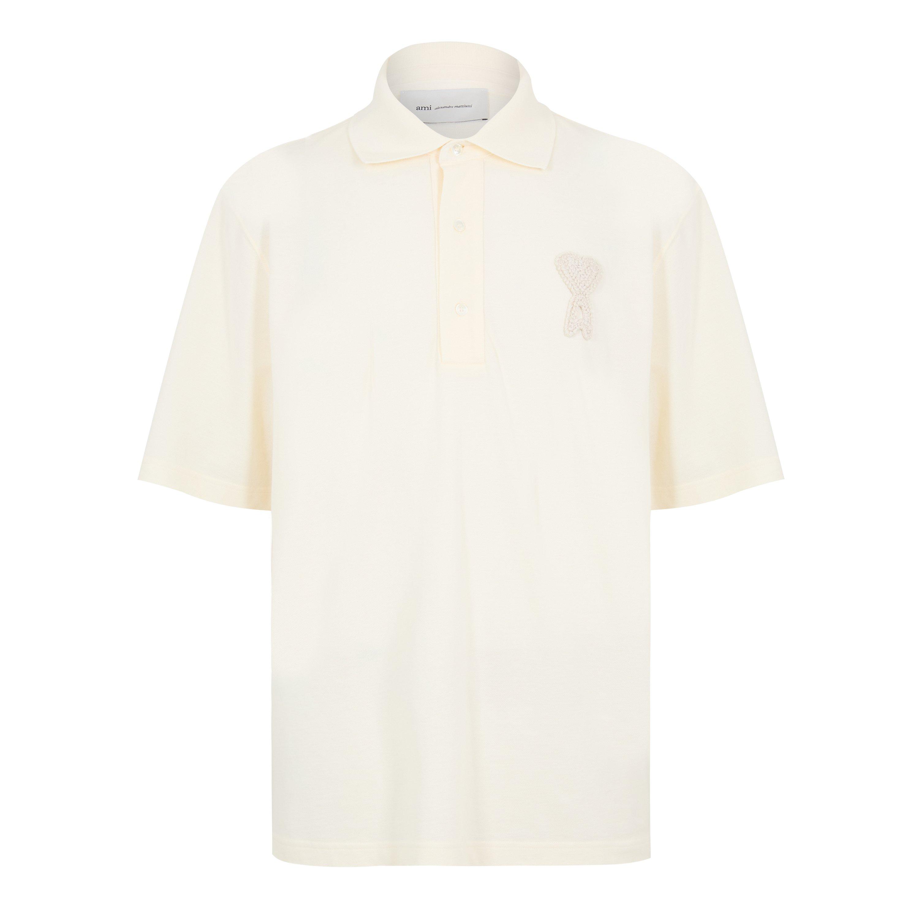 Ami Paris Men's Short Sleeve Polo Shirt - White Cream - Medium