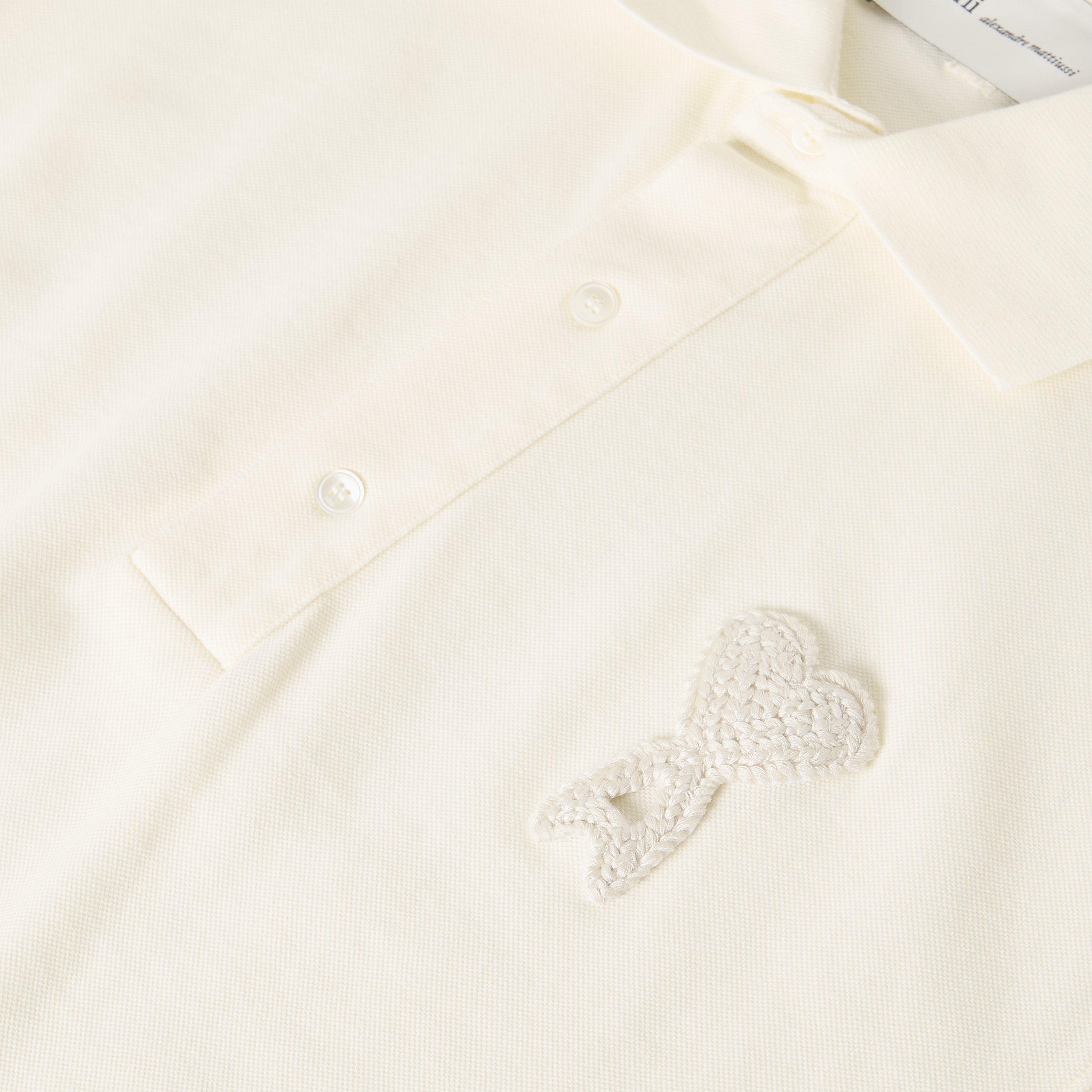 White Cream - Ami Paris - Men's Short Sleeve Polo Shirt - 5