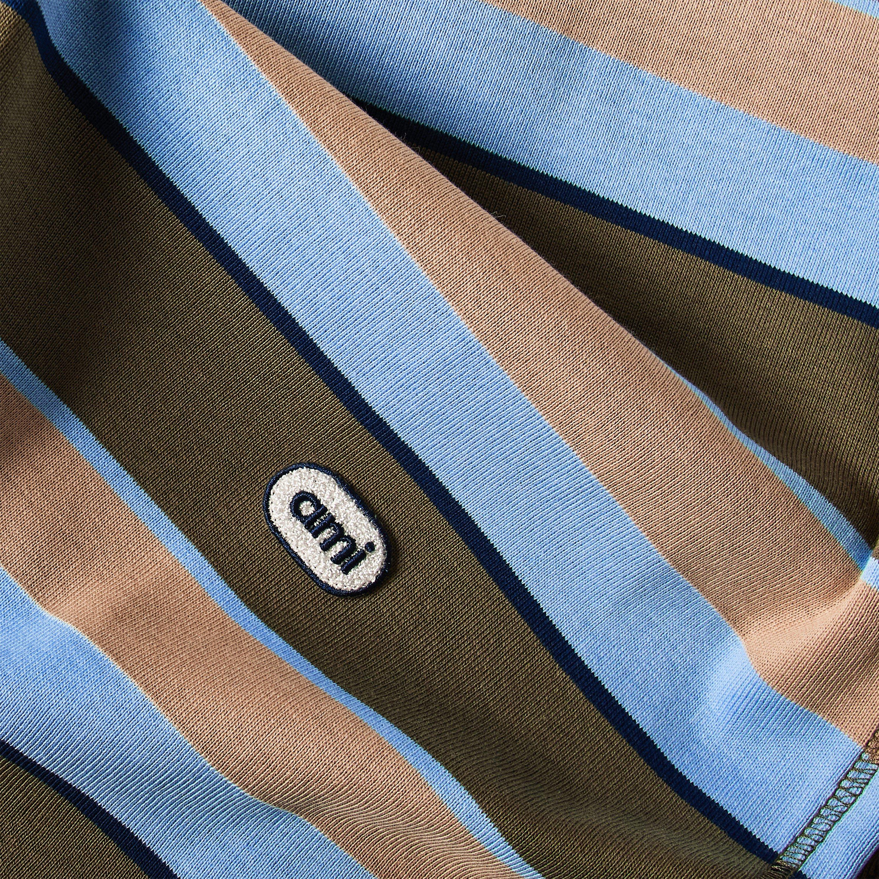 Blue/Khaki - Ami Paris - Men's Short Sleeve Polo Shirt - 3