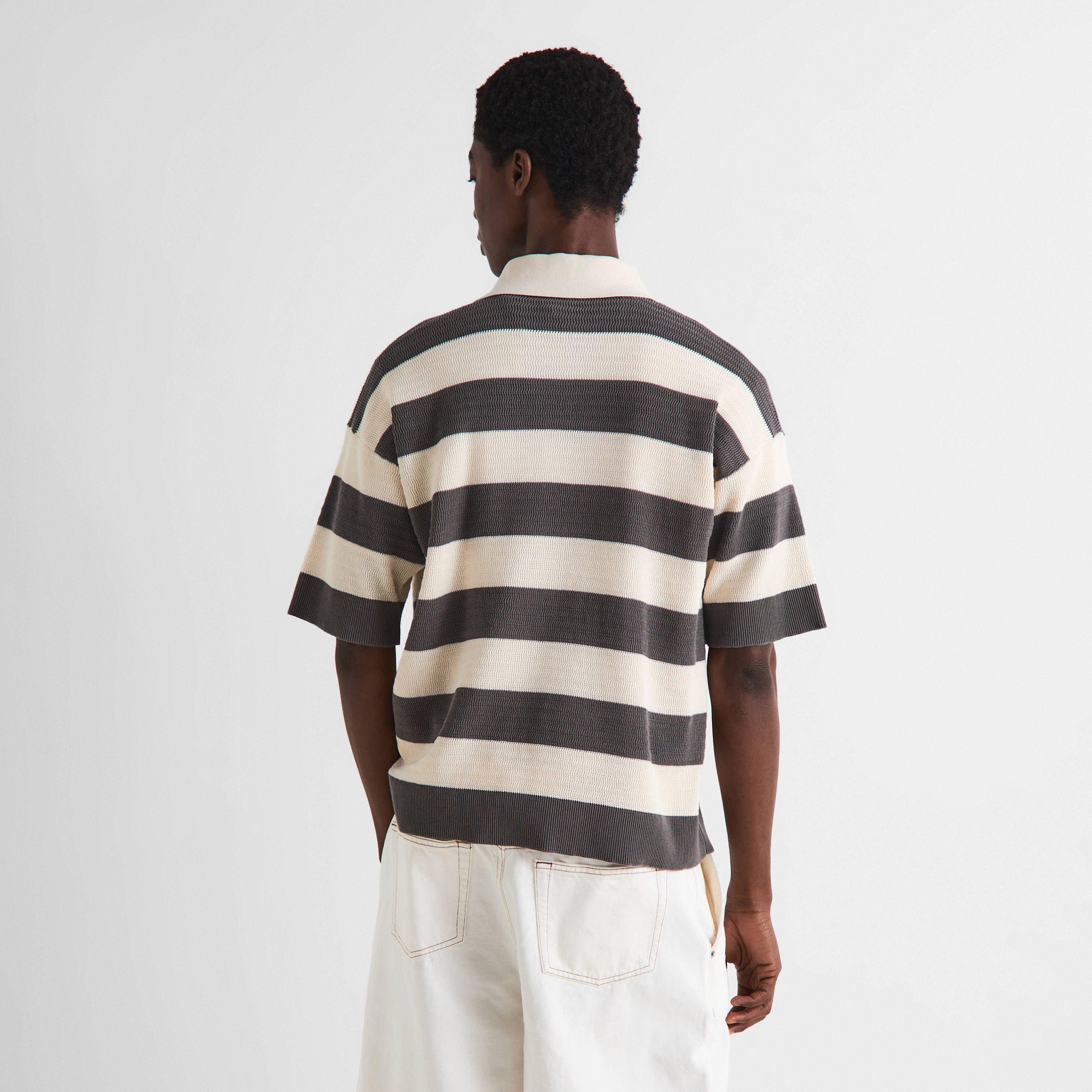 White/Carbon - Ami Paris - Mens Knit de Coeur Polo Shirt - 4