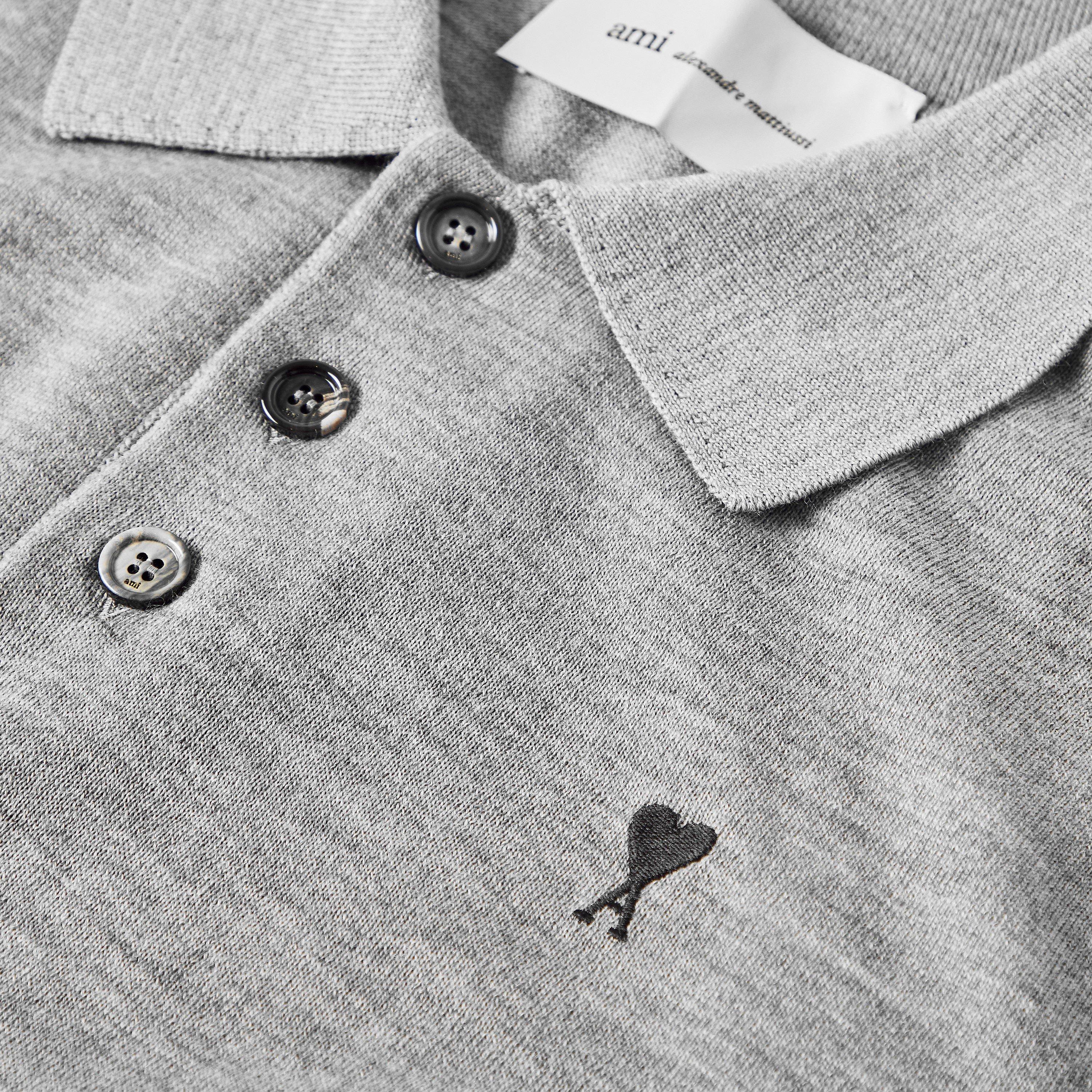 Grey - Ami Paris - Men's Short Sleeve Polo Shirt - 5