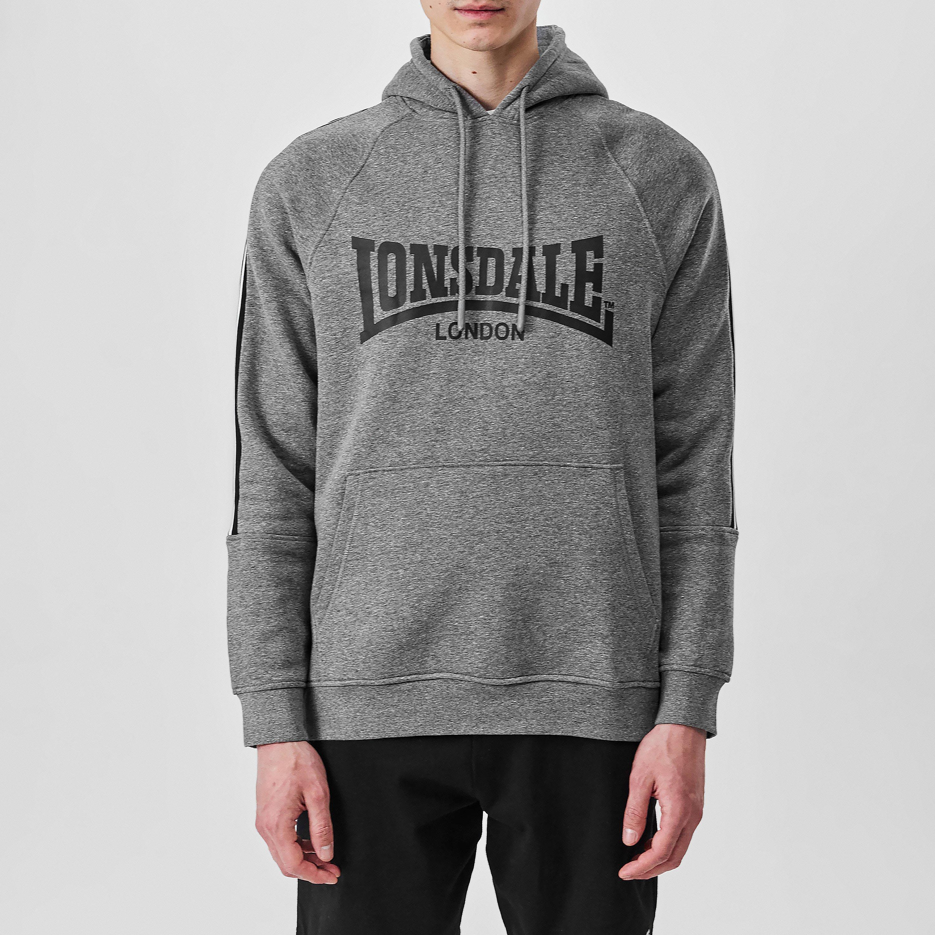 Sudadera Lonsdale London Lawins Para Hombre - Azul Y Blanco, Corte Regular, Cuello Redondo, Tejido Duradero