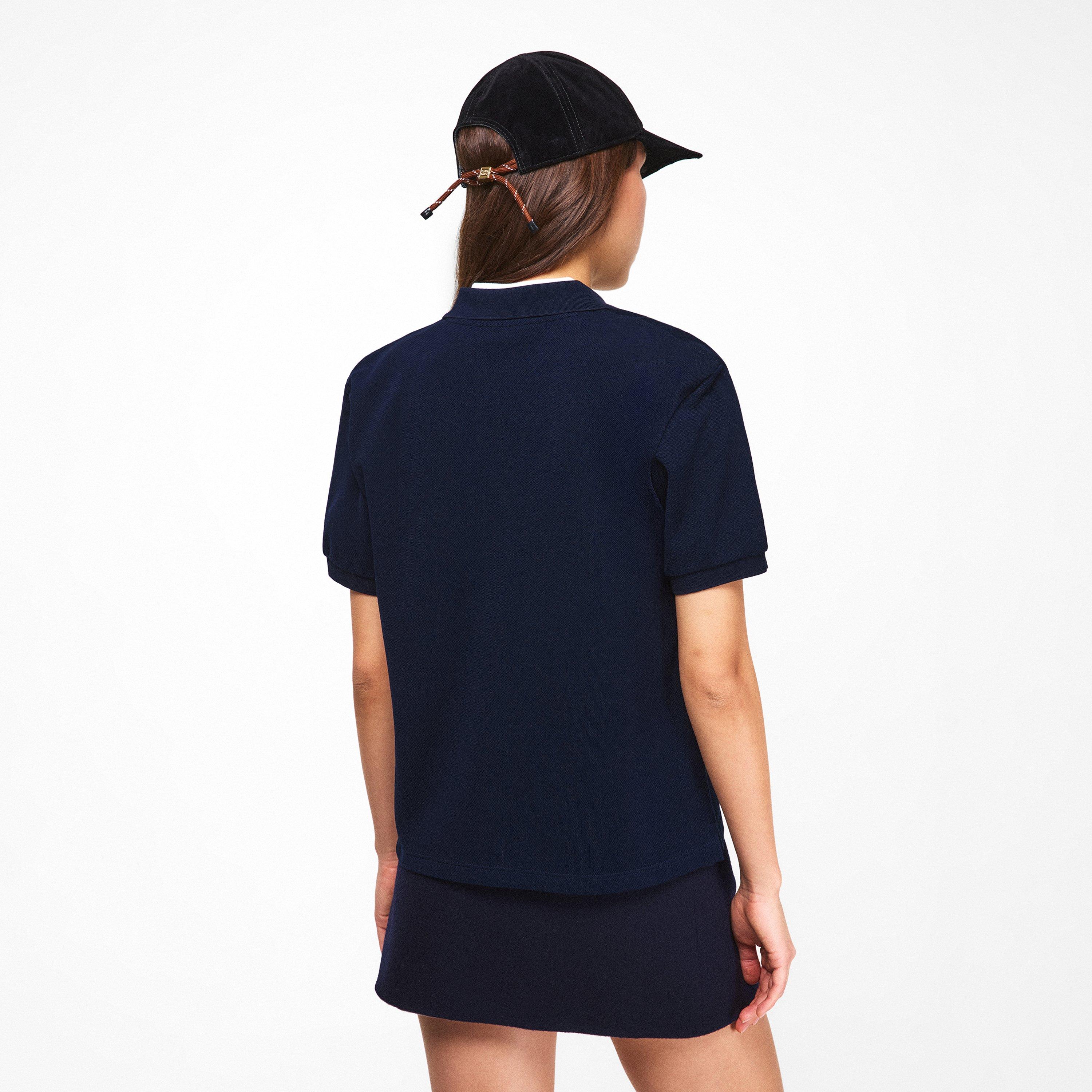 Bleu - Miu Miu - Women's Piquet Short Sleeve Polo Shirt - 4