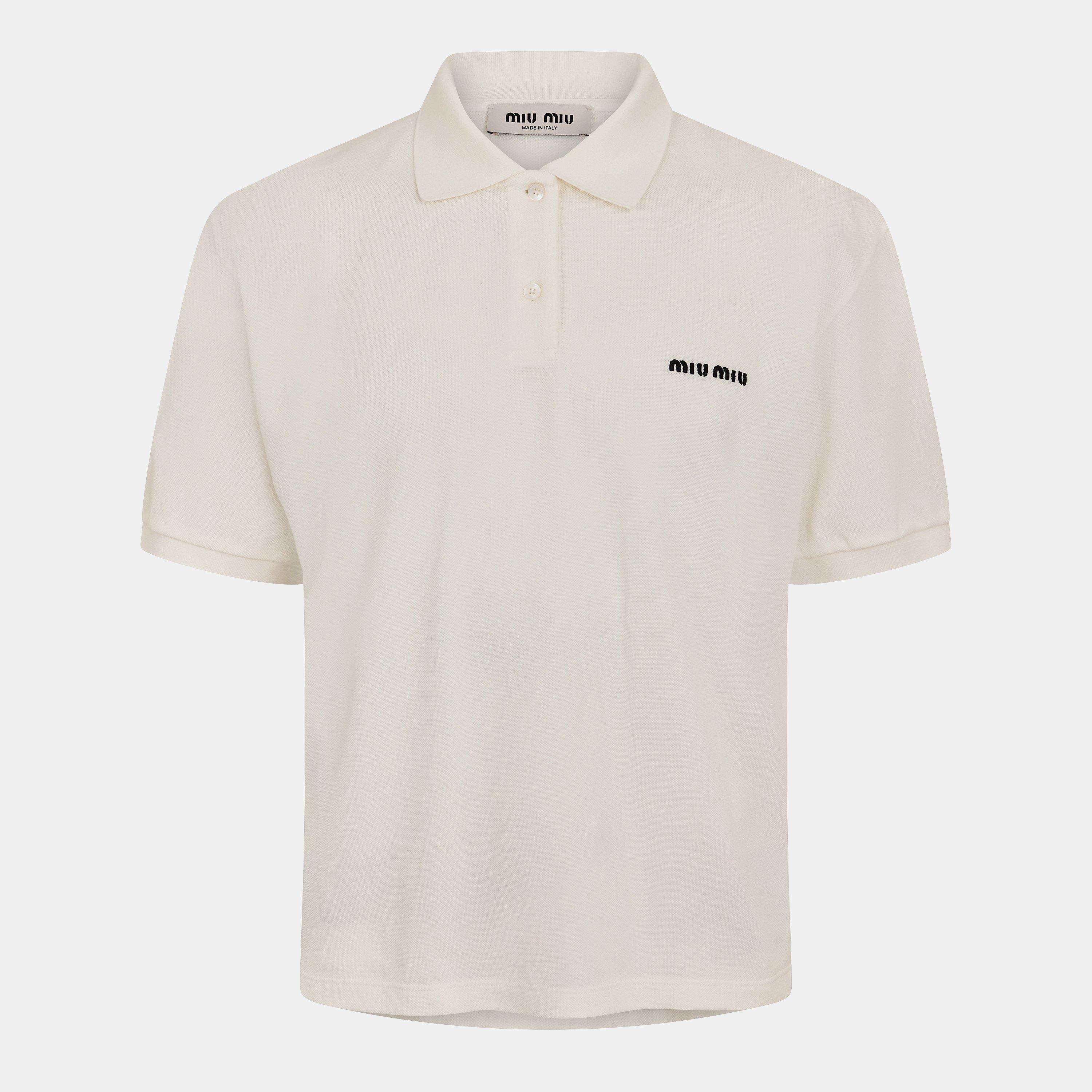 Miu Miu Men's Piquet Short Sleeve Polo Shirt | Flannels