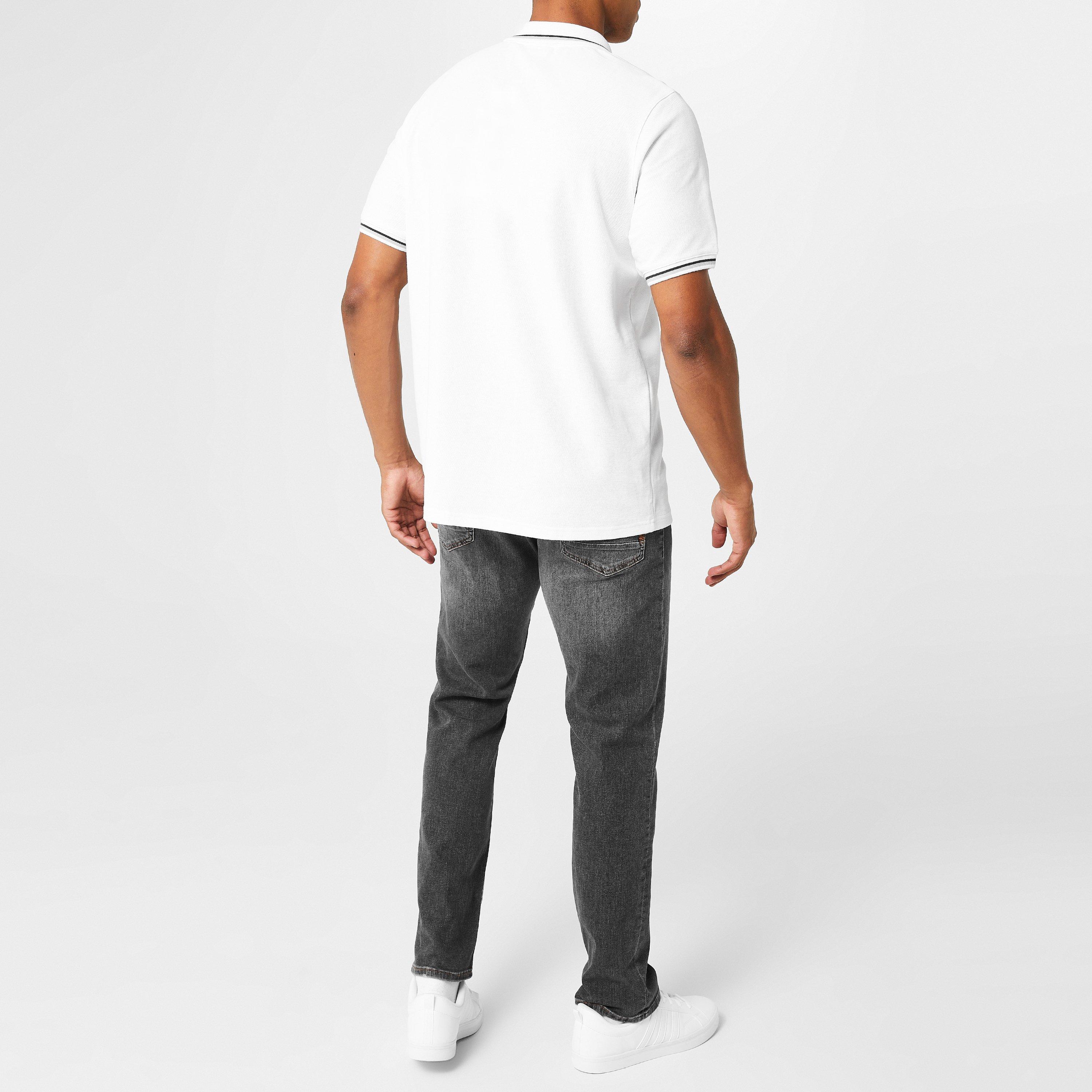 White - Slazenger - Tipped Polo Shirt Mens - 4